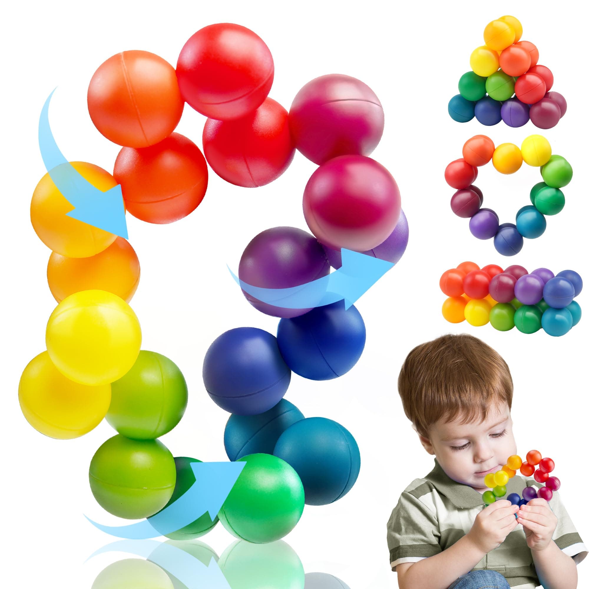 Christmas Stocking Stuffer Gifts for Toddler Kids, Sensory Autism Balls Toy Autistic Calm Down Preschool Classroom Treasure Box Airplane Travel Road Trip Dementia Activities Fidget Therapy Toy 1PC MIN