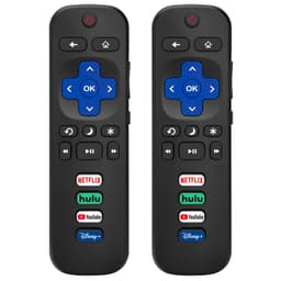 (Pack of 2) Replacement Remote Control Only for Roku TV, Compatible for TCL Roku/Hisense Roku/Onn Roku/Sharp Roku/Element Roku/Westinghouse Roku/Philips Roku Smart TVs (Not for Roku Stick and Box) for Roku TVs