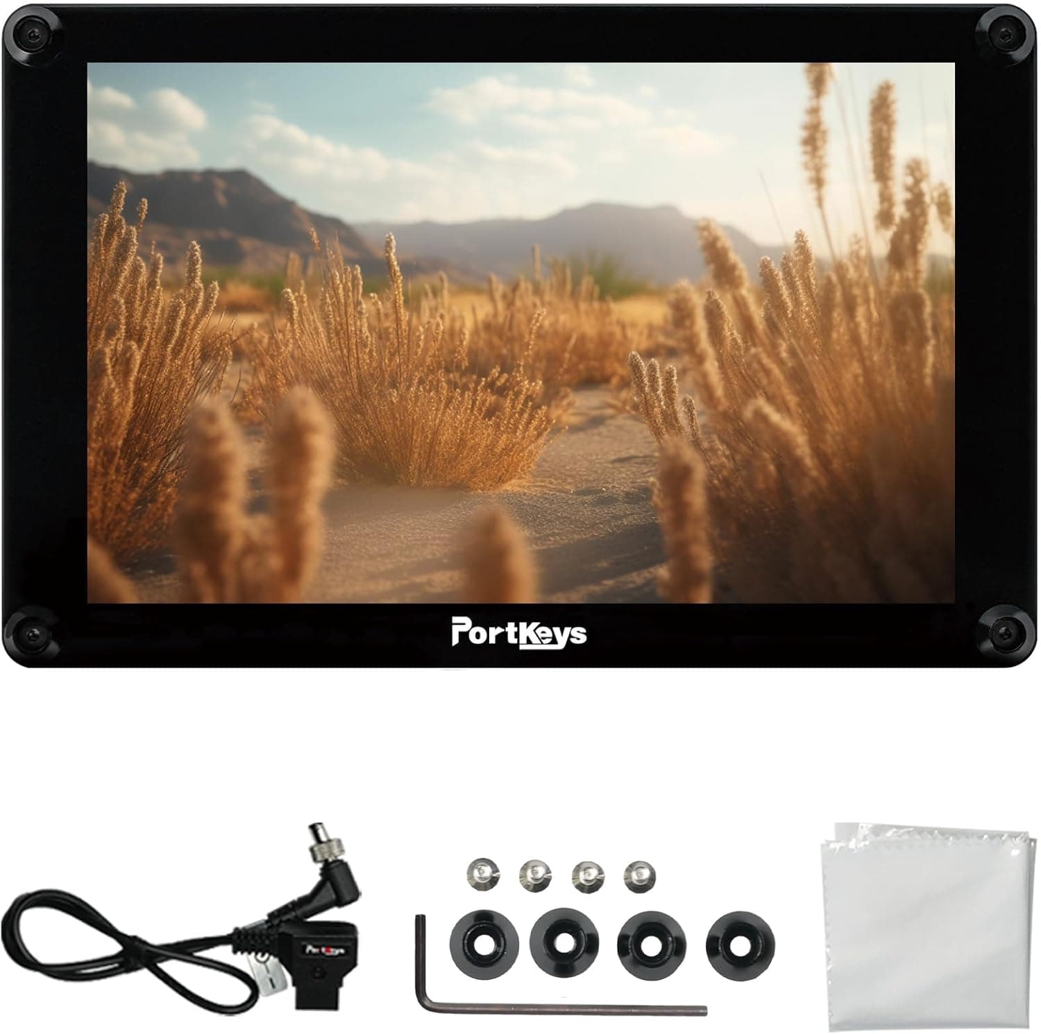 Portkeys HS8 Camera Field Monitor 8" 1100nit Brightness Dual NP-F Battery Plates 3D LUT 4K HDMI Input 3G SDI in/Out Aluminum Housing, VESA 100 * 100 Mounting Points