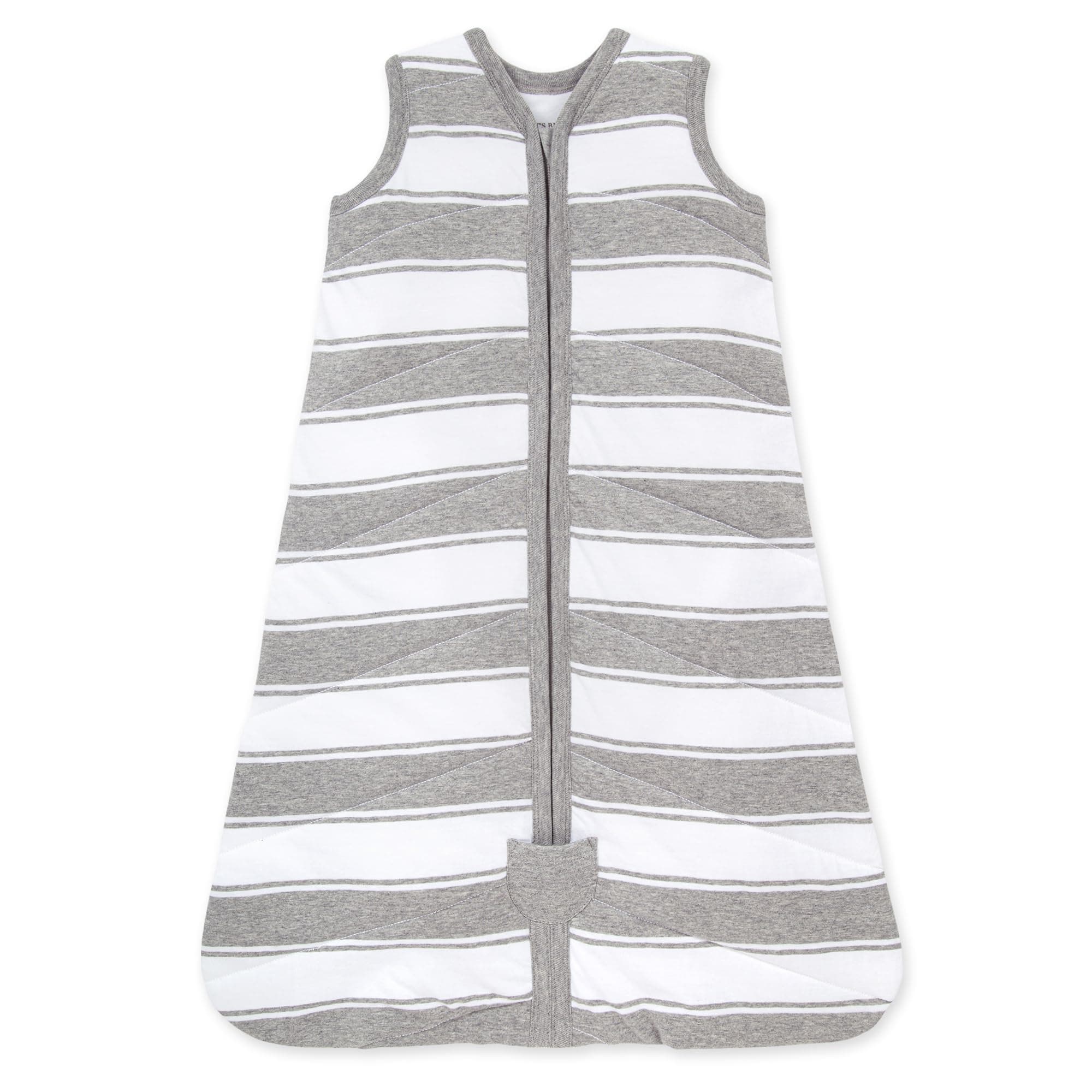 Burt's Bees Baby unisex-baby Beekeeper Wearable Blanket, 100% Organic Cotton, Swaddle Bag Medium Quilted Grey Rugby