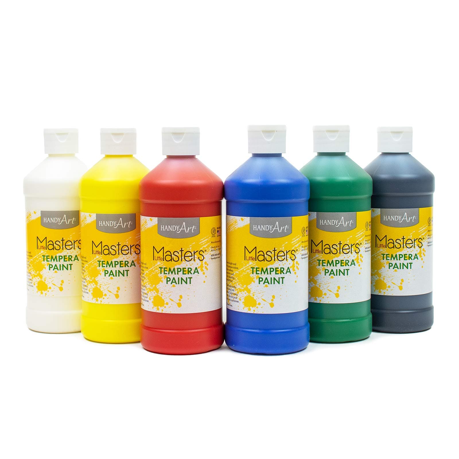 Handy Art Little Masters Tempera Paints Set, 16 oz, 1 Pound (Pack of 6) Basic Color 16 Fl Oz (Pack of 6)