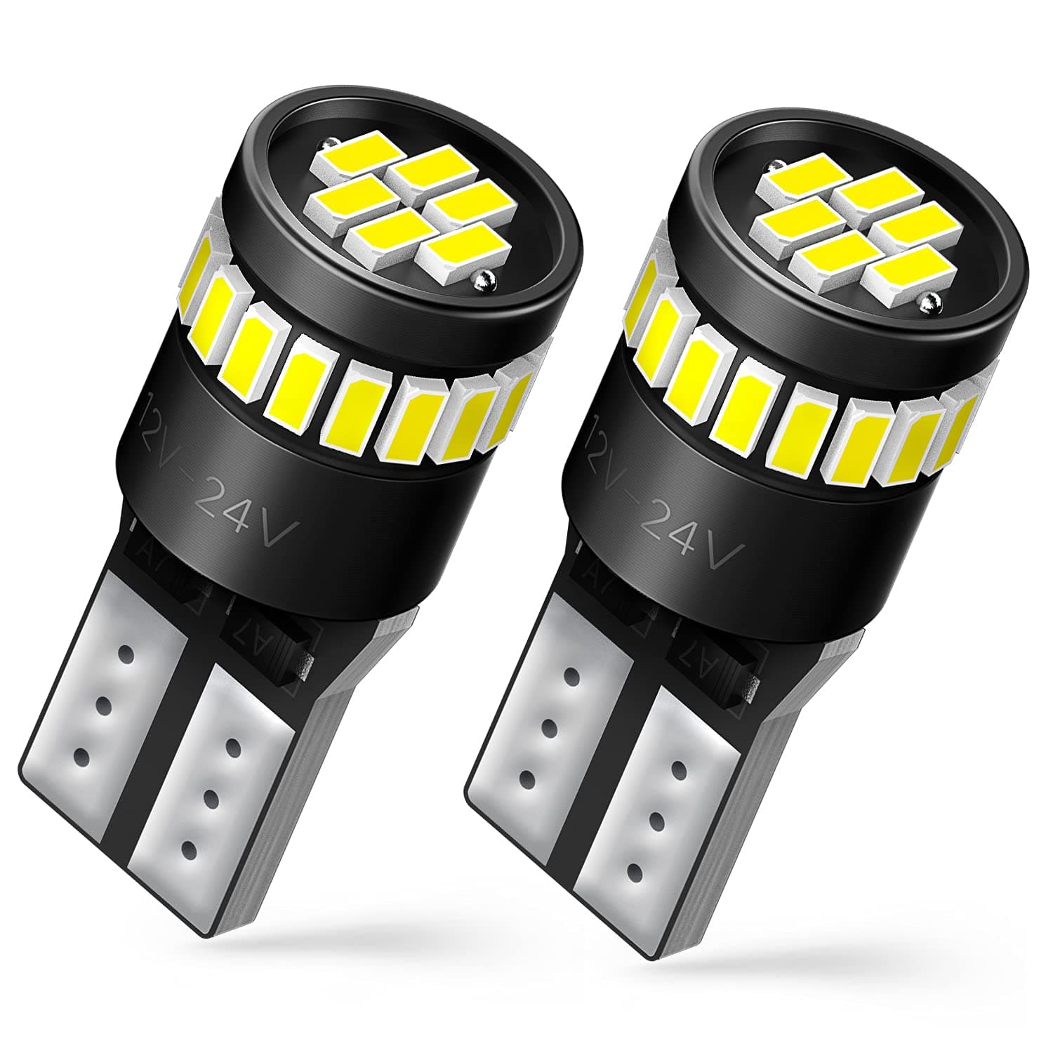AUXITO 194 LED Bulbs for License Plate Light 168 175 2825 W5W T10 24-SMD 3014 Chipsets 6000K White for Car Dome Door Map Dash Courtesy Cargo License Plate Lights, Pack of 2 Xenon White 194/168