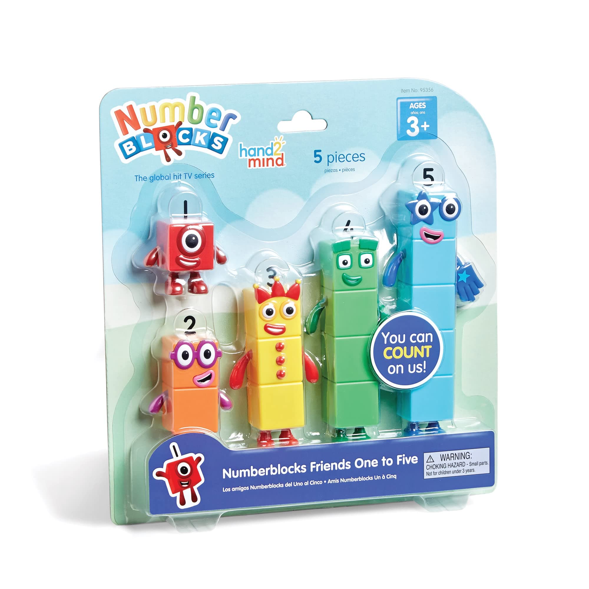 hand2mind Numberblocks Friends One to Five, Action Figure Set, Toy Figures & Playsets, Small Figurines for Kids, Counting Blocks, Numbers for Toddlers, Math Toys, Kids Birthday Gifts 1 to 5 Figures