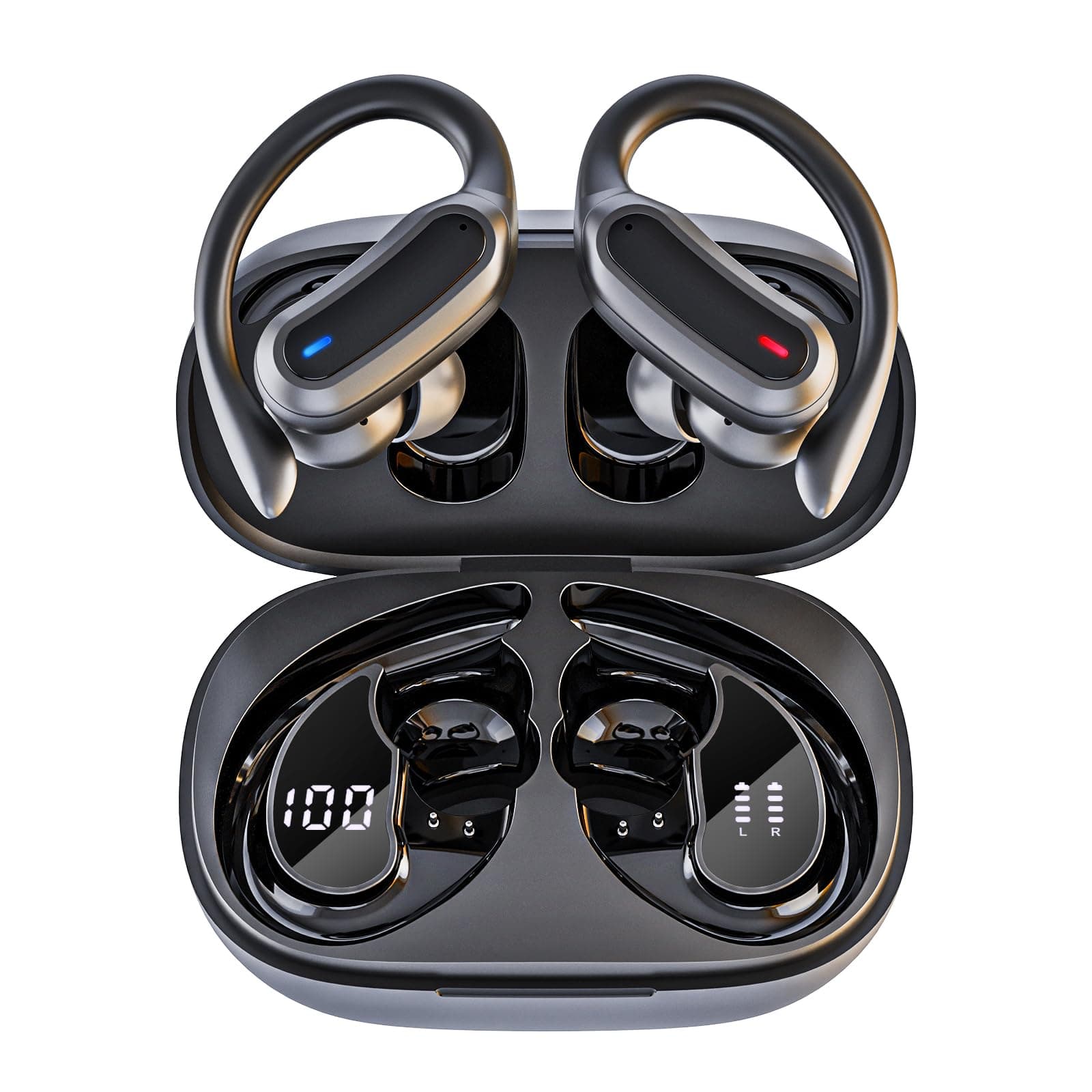 Wireless Earbuds, Bluetooth 5.4 Headphones, True Wireless Stereo Earphones with Noise Cancelling Mic, IPX7 Waterproof, Comfort Fit and Fast Charging Ear Buds (Black)