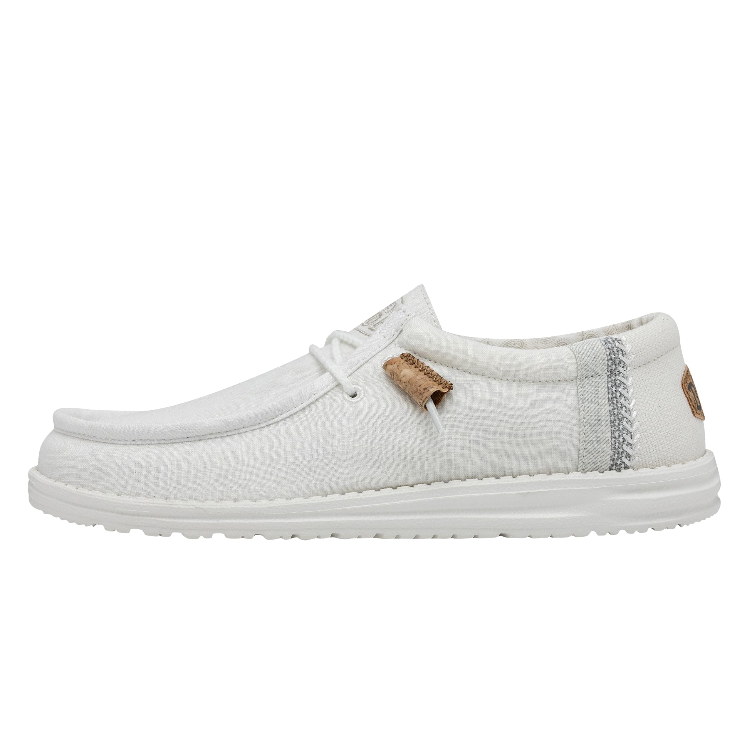 HEYDUDE Men's Wally Linen | Men's Loafers | Men's Slip On Shoes | Comfortable & Light-Weight 11 White