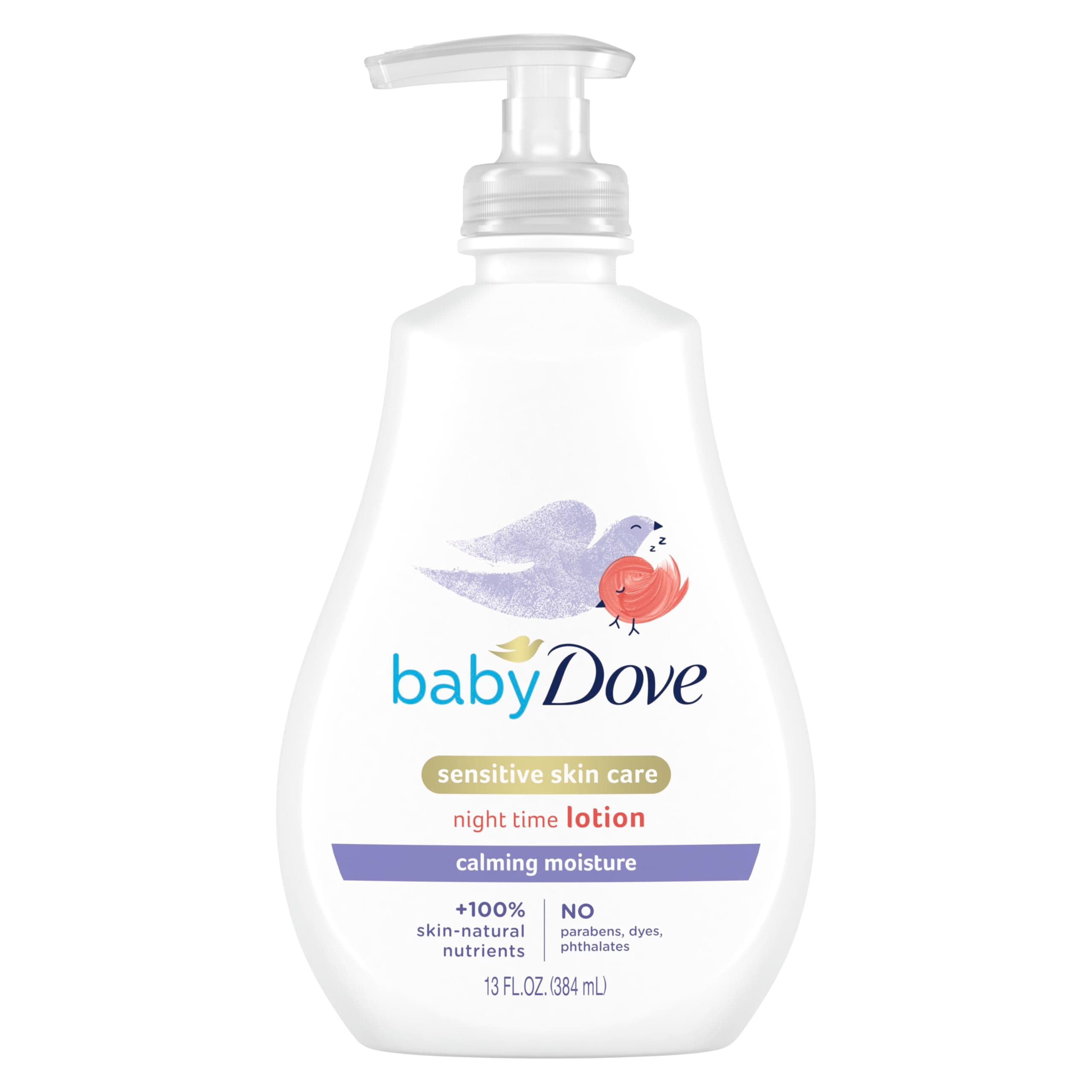 Baby Dove Sensitive Skin Care Baby Lotion For a Soothing Scented Lotion Calming Moisture Hypoallergenic and Dermatologist-Tested 13 oz 13 Fl Oz (Pack of 1)