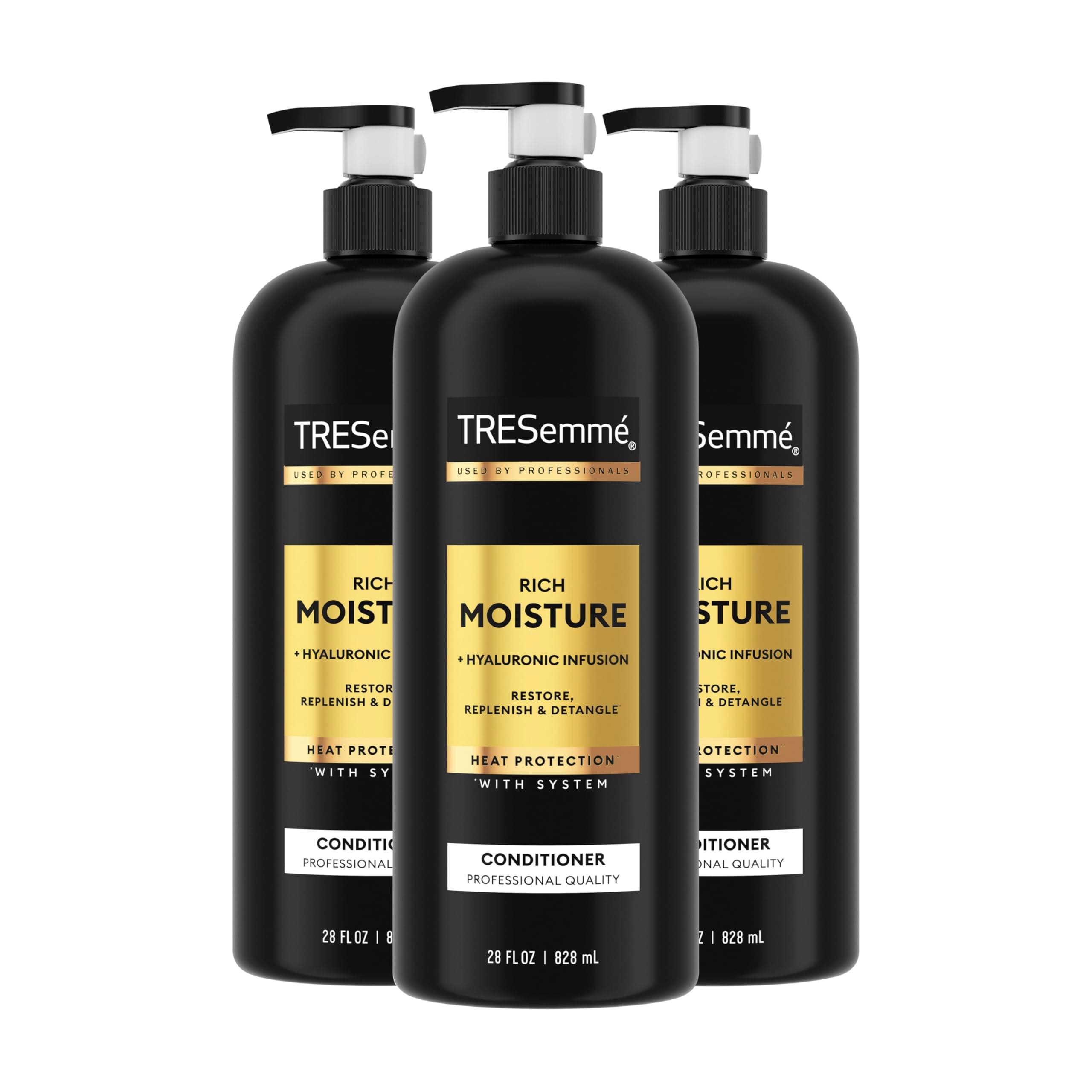 TRESemmé Moisture Rich Hydrating Conditioner 3 Count for Dry Hair Formulated With Pro Style Technology 28 Fl Oz 28 Fl Oz (Pack of 3)