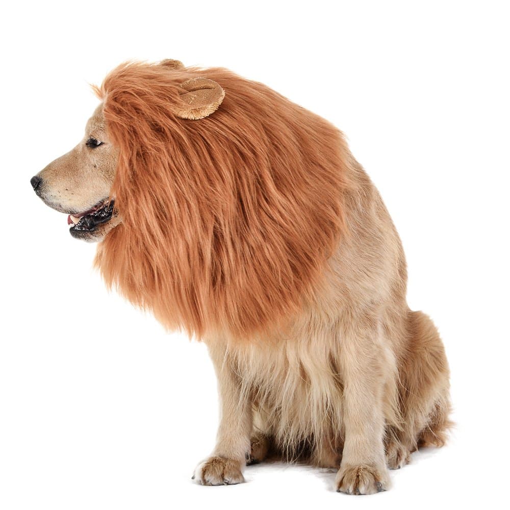 TOMSENN® Realistic & Funny Lion Mane for Dog Complementary Lion Mane for Dog Costumes for Medium to Large Sized Dogs Costumes for Animals Brown