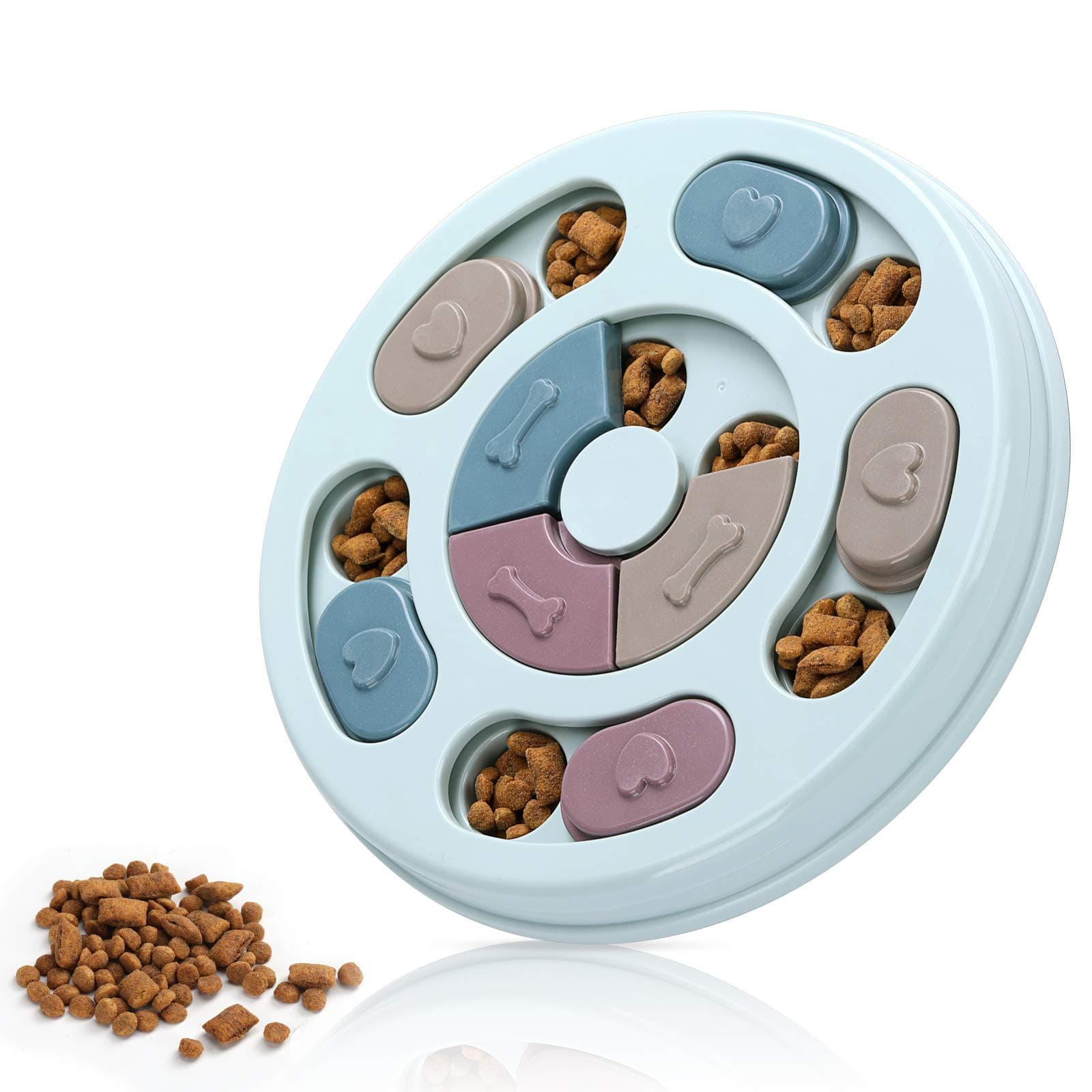 DR CATCH Dog Puzzle,Dogs Food Toys for IQ Training & Mental Enrichment,Dog Treat Puzzle(Blue) Dark blue
