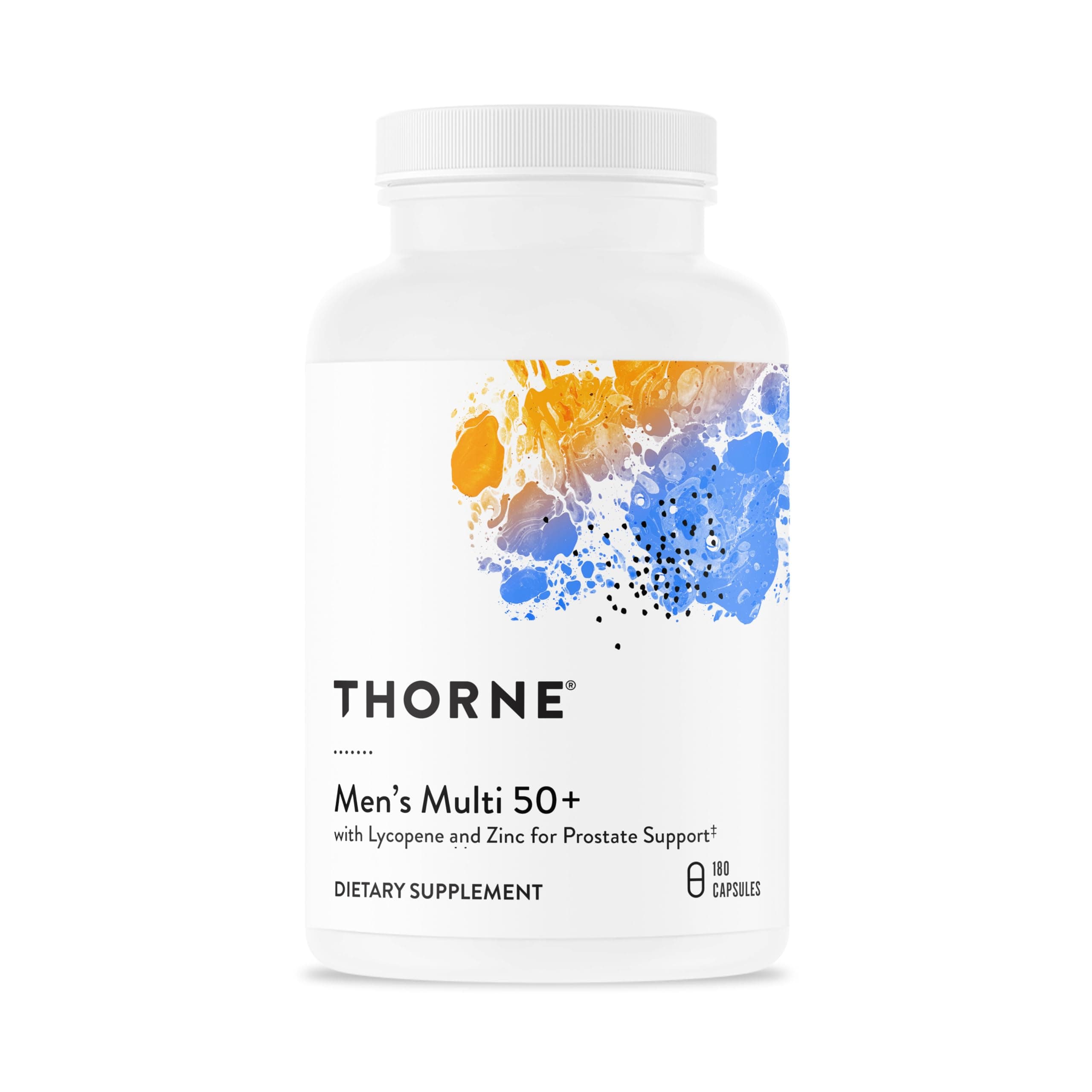THORNE - Men's Multi 50+ - Comprehensive Daily Multivitamin with Vitamins A, B6, B12, C, D, E, Zinc & More - Support Heart, Brain, Prostate, Muscle & Immune Health* - 180 Capsules