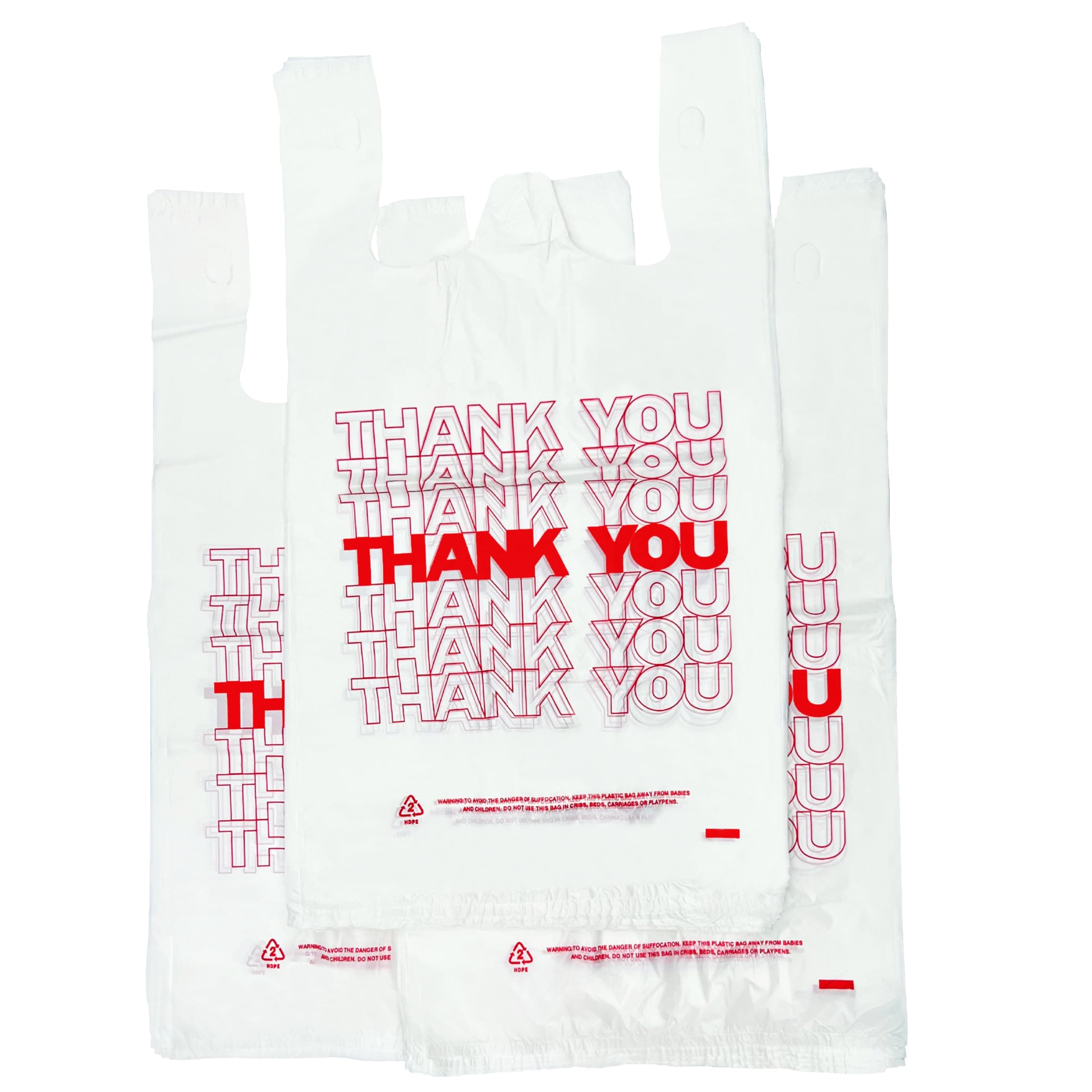 TashiBox 1000 Ct plastic bags/Shopping Bags/Thank You Bags/Reusable and Disposable Grocery Bags - Measures 11.5" X 6.25" X 21", 15mic, 0.6 Mil 1000pcs