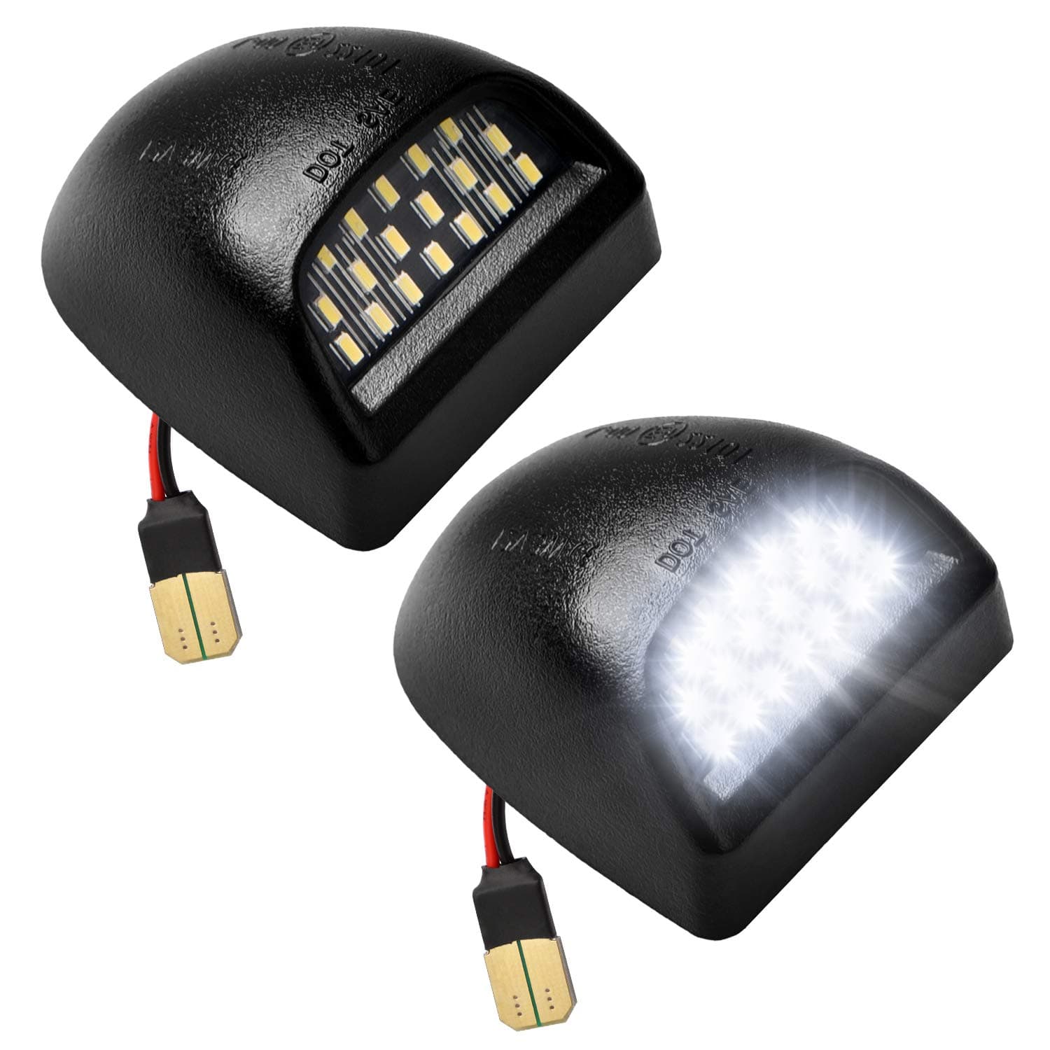 LESAUCE Full LED License Plate Light Tag Lamp Assembly Replacement for Chevy Silverado 1500 2500 3500 Suburban Tahoe GMC Sierra Yukon XL for Escalade, 6000K White, Pack of 2 6000K Xenon White For Chevey GMC