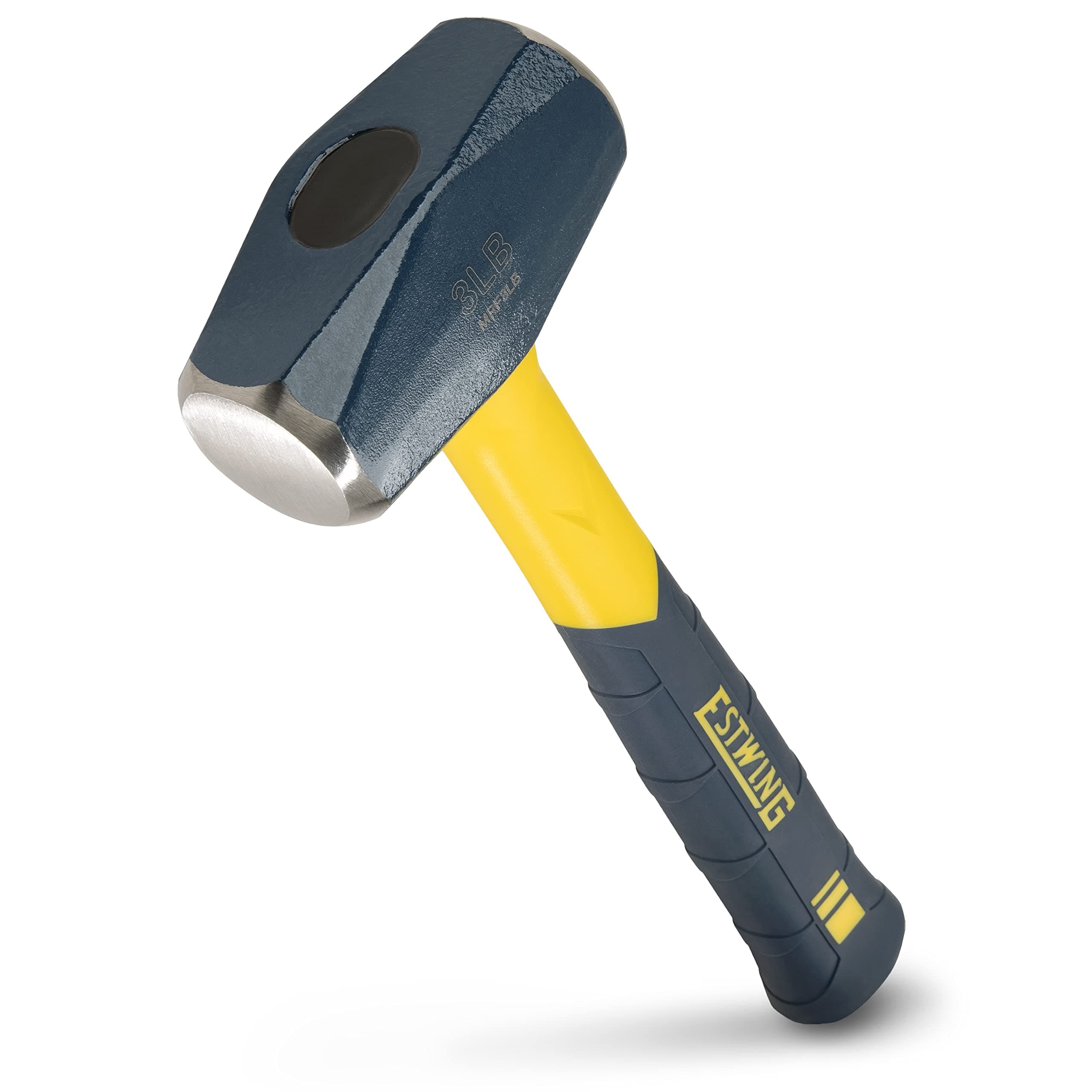 ESTWING Sure Strike Drilling/Crack Hammer - 3-Pound Sledge with Fiberglass Handle & No-Slip Cushion Grip - MRF3LB 3 lbs (Pounds)