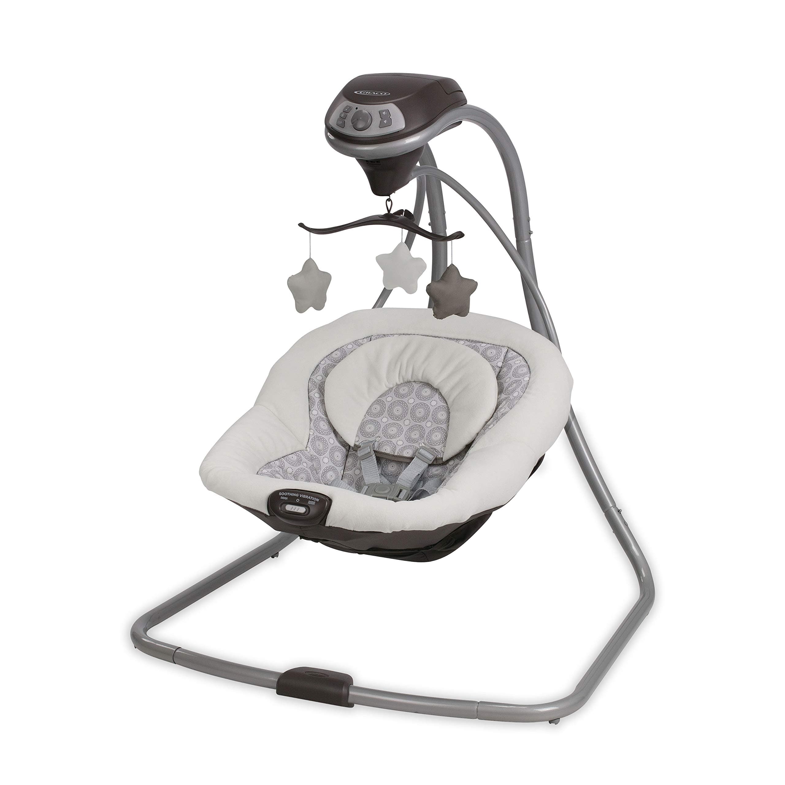 Graco Simple Sway Baby Swing, Side‑to‑Side Sway, Infant Swing with 6 Speeds, Vibration, Abbington Base Abbington