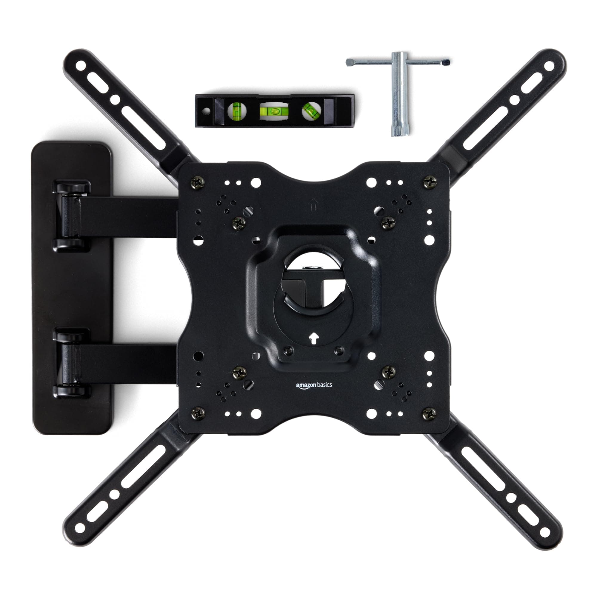 Amazon Basics Full Motion Articulating TV Monitor Wall Mount for 26" to 55" TVs and Flat Panels up to 80 Lbs, Black 26" to 55" Full Motion Articulating