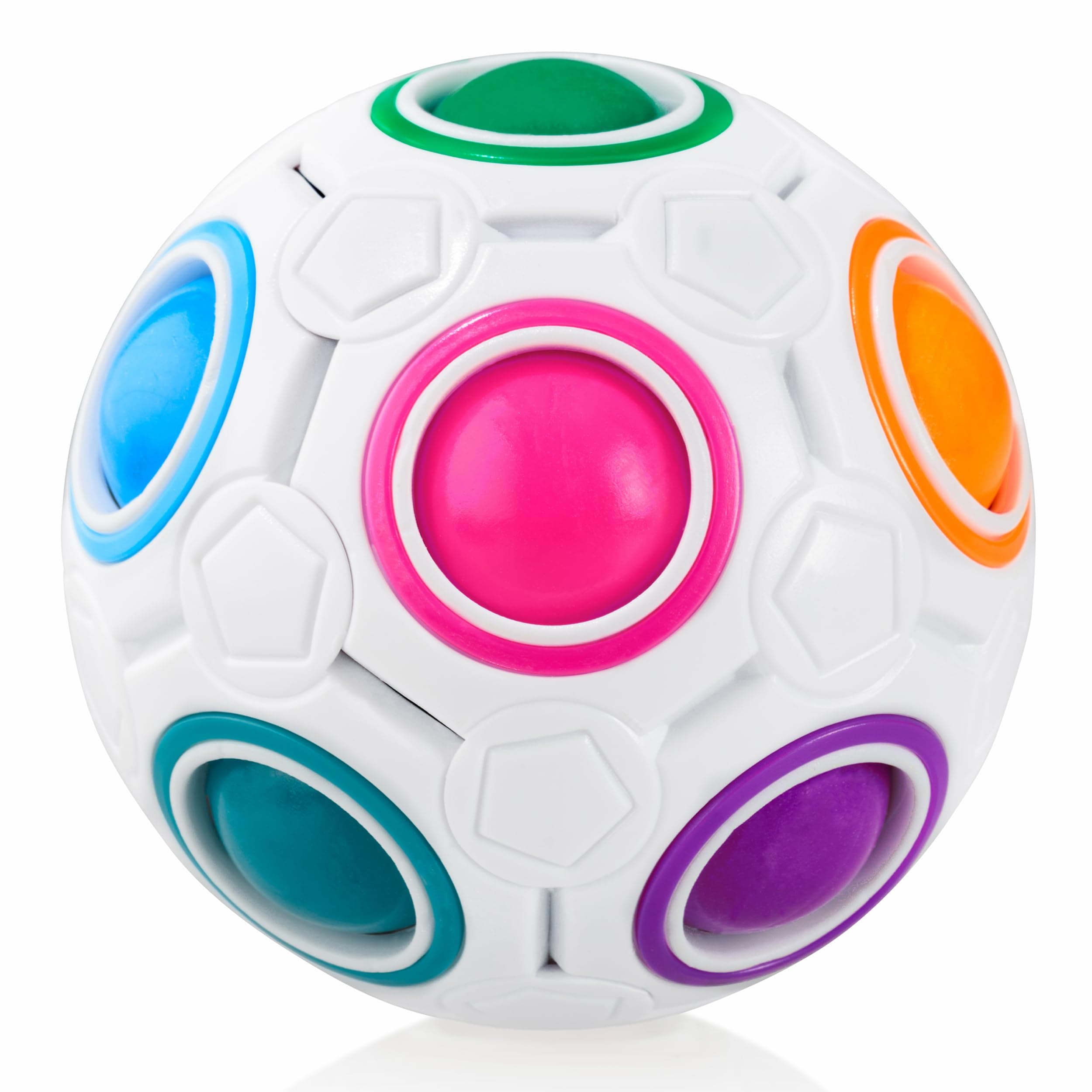 CUBIDI® Original Rainbow Puzzle Ball I Brain Teasers for Kids Ages 6-10 I for Boys and Girls 6+ Years I Travel Toy for Children | Fidget Ball Magic Ball Original Rainbow Ball - Mini Kicker