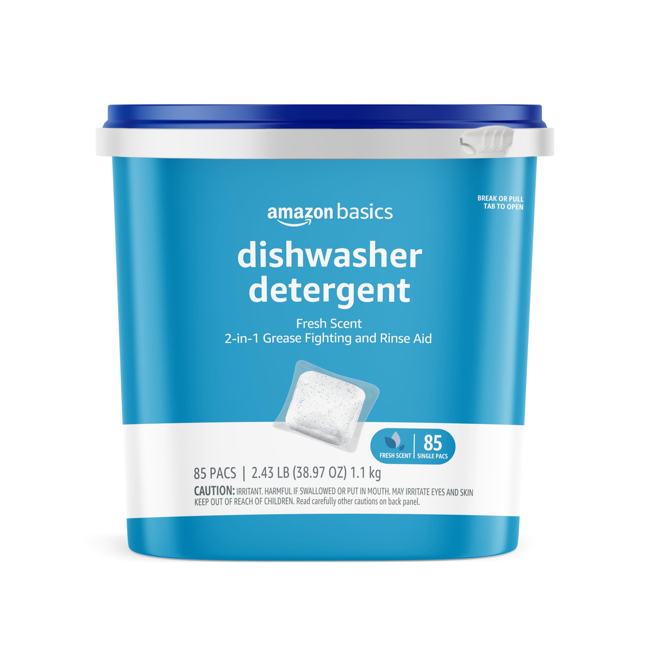 Amazon Basics Dishwasher Detergent Pacs, Fresh Scent, 85 Count (Previously Solimo)