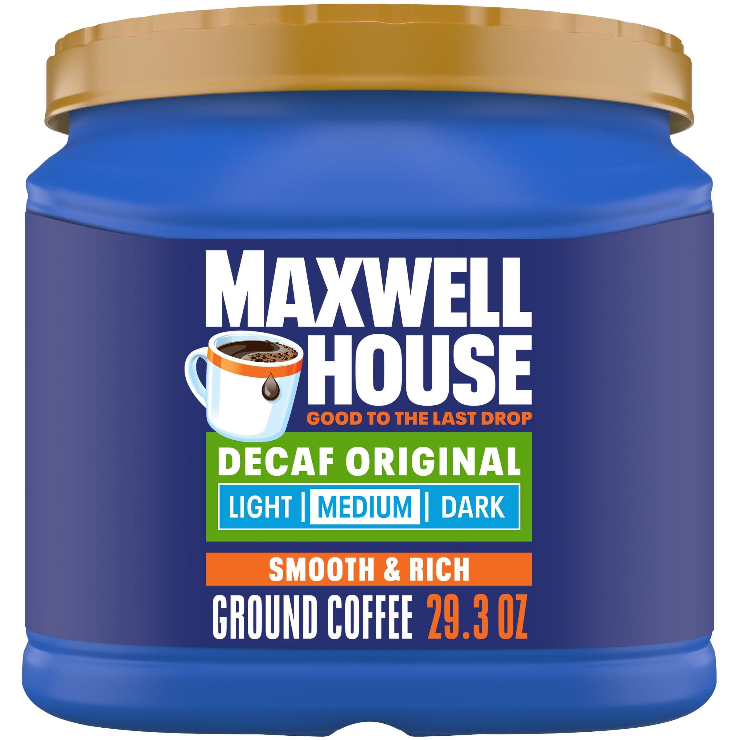 Maxwell House Decaffeinated Original Medium Roast Ground Coffee, 29.3 oz Canister Original 29.3 Ounce (Pack of 1)