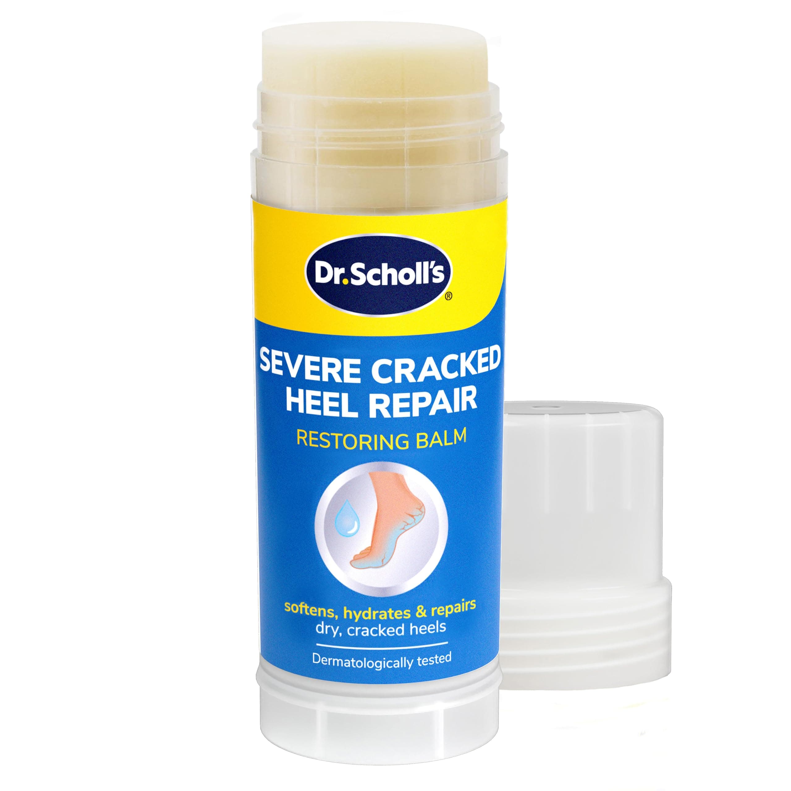 Dr. Scholl's Severe Cracked Heel Repair Restoring Balm 2.5oz, with 25% Urea for Dry, Cracked Feet, Heals and Moisturizes for Healthy Feet 2.5 Ounce (Pack of 1)