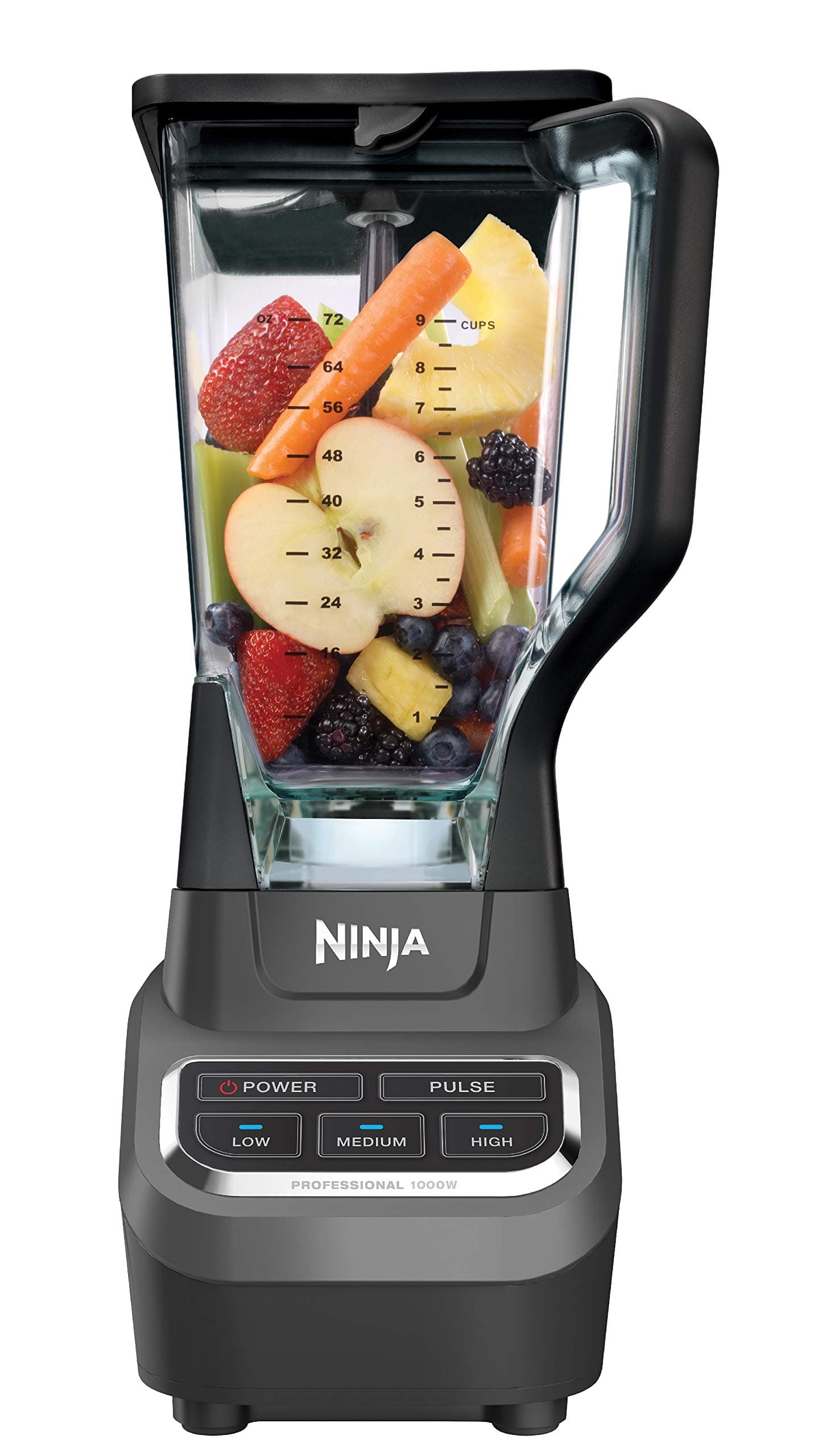 Ninja Professional Blender 1000W, Total Crushing Technology- Smoothies, Ice Crushing & Frozen Fruit, Full-Size Countertop Blender, 72-oz. Pitcher, Black & Grey, BL610 Generation 2 (1000 Watts)