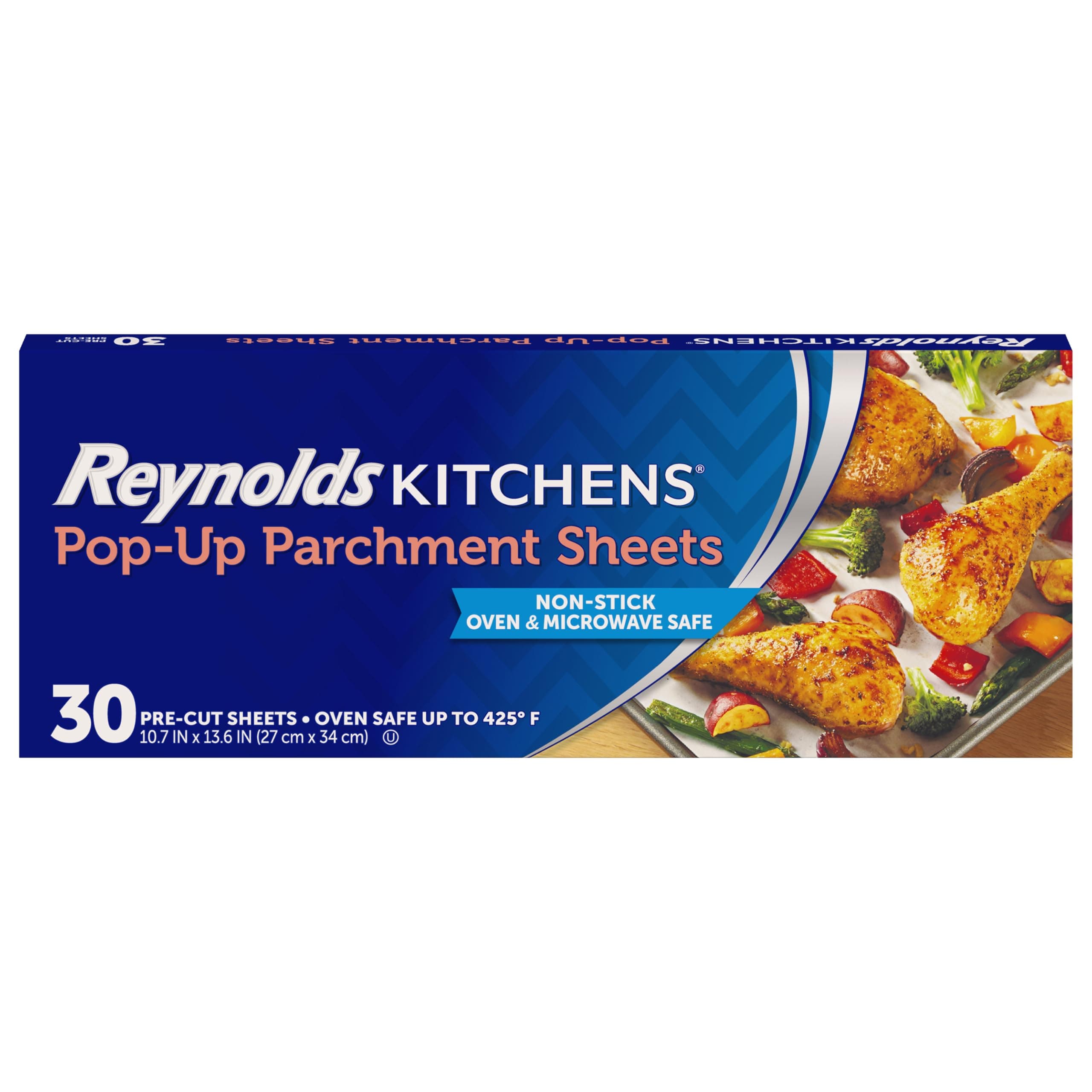 Reynolds Kitchens Pop-Up Parchment Paper Sheets, 10 x 13 Inches, 30 Count Pop-Up Sheets 30 Count