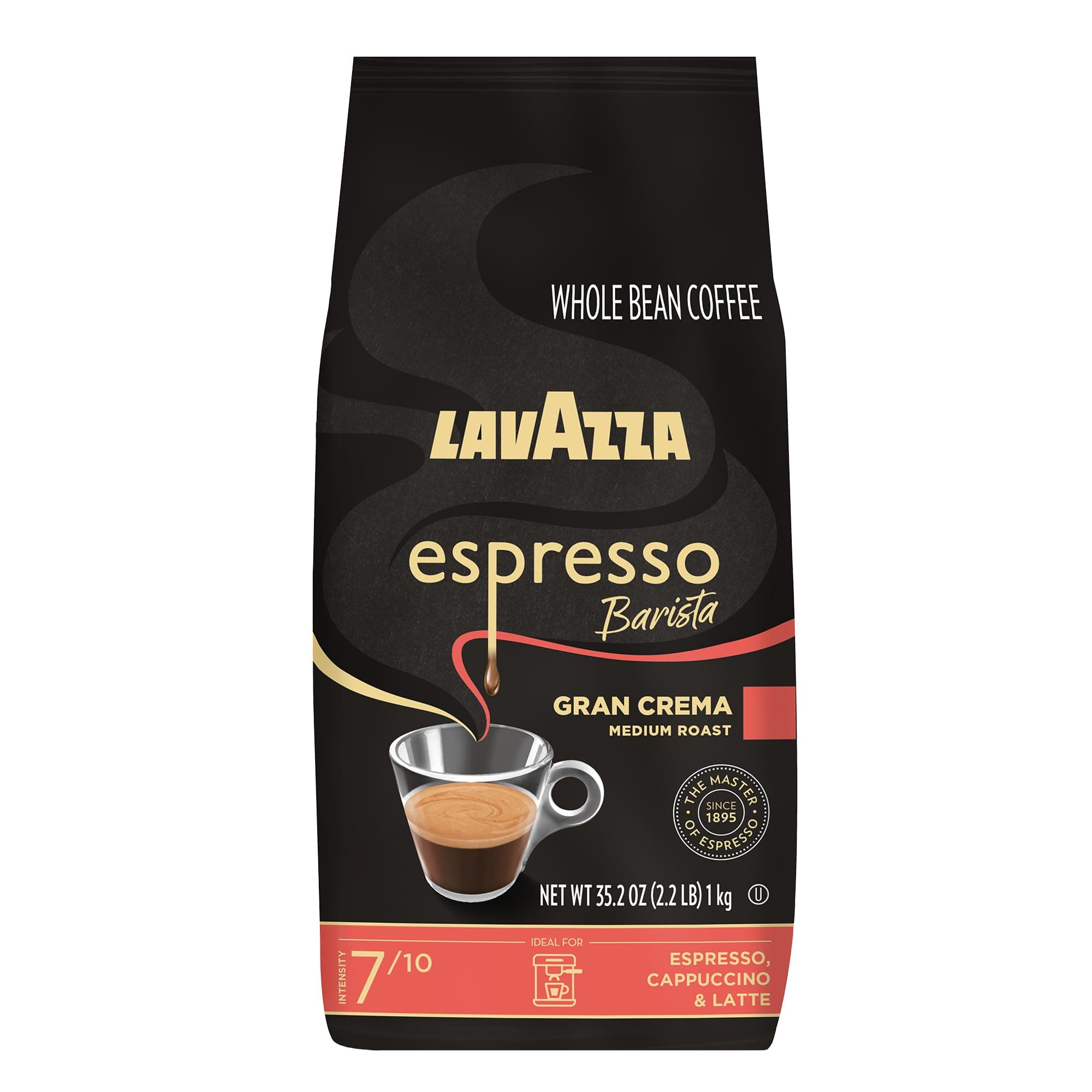 Lavazza Espresso Barista Gran Crema Whole Bean Coffee Blend, Medium Espresso Roast, Oz Bag (Packaging May Vary) - 2.2 LB, 35.2 Ounce Espresso Barista Gran Crema 35.2 Ounce (Pack of 1)