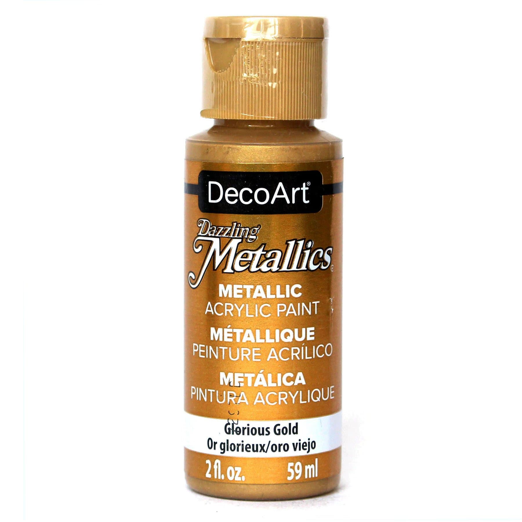 DecoArt DM-DA071 Dazzling Metallics 2-Ounce Glorious Gold Acrylic Paint Glorious Gold 2 Fl Oz (Pack of 1)