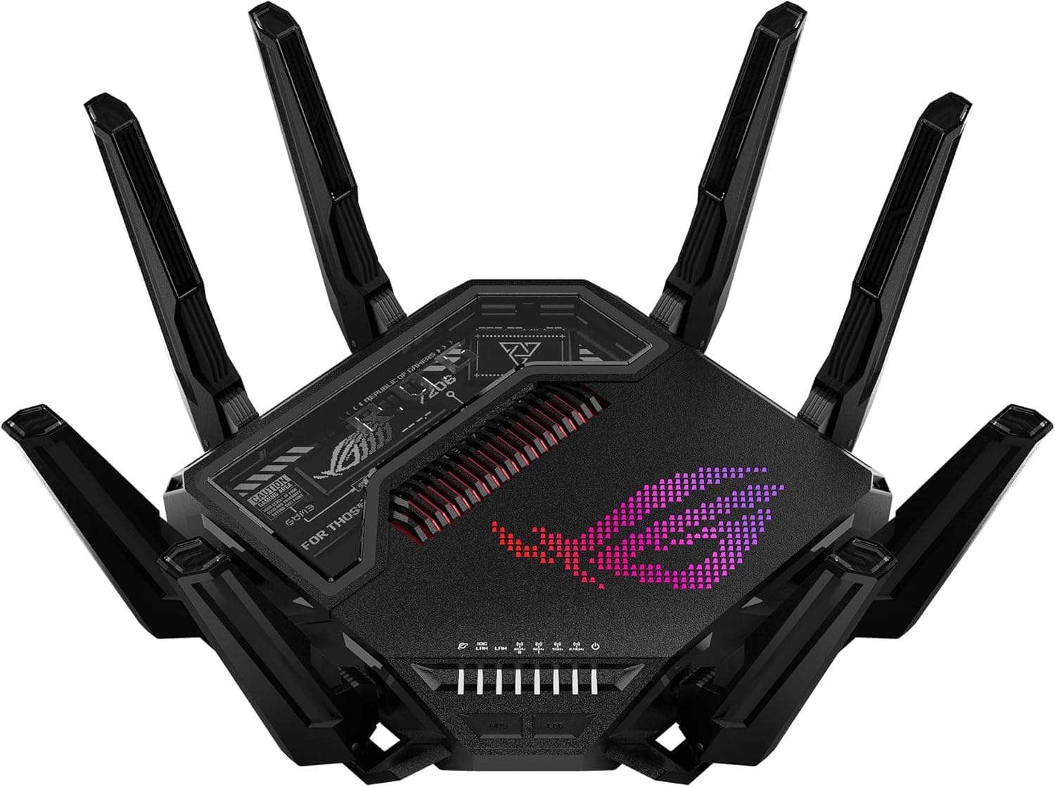 ASUS ROG Rapture GT-BE98 PRO First Quad-Band WiFi 7 Gaming Router supports 320MHz, Dual 10G Port, Triple-level Game Acceleration, Mobile Game Mode, Subscription-Free Security, AiMesh, and VPN features WiFi 7 | BE30000