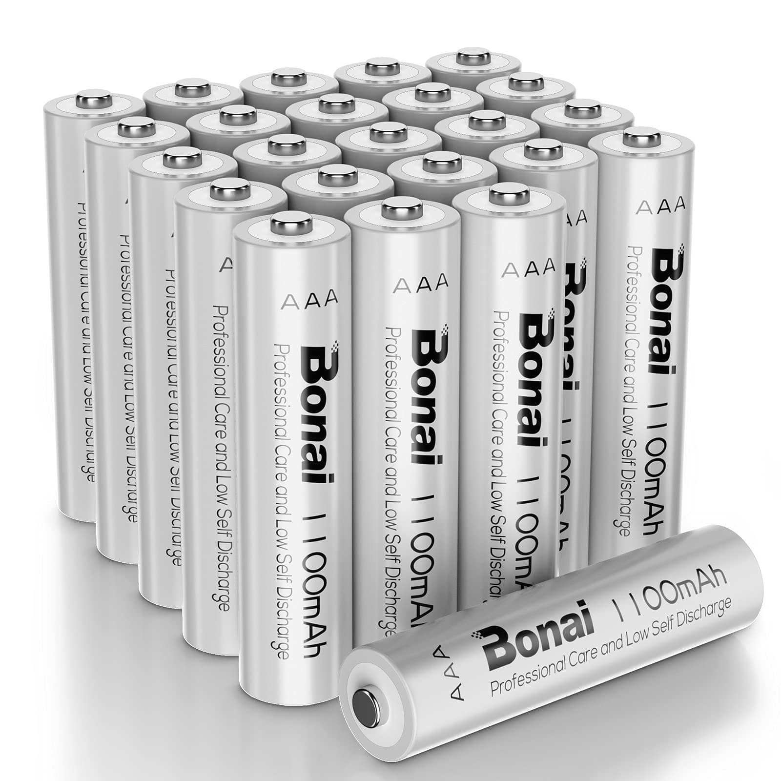 BONAI AAA Rechargeable Batteries 24 Pack, 1100mAh 1.2V Ni-MH High Capacity Triple A Battery 24 packs