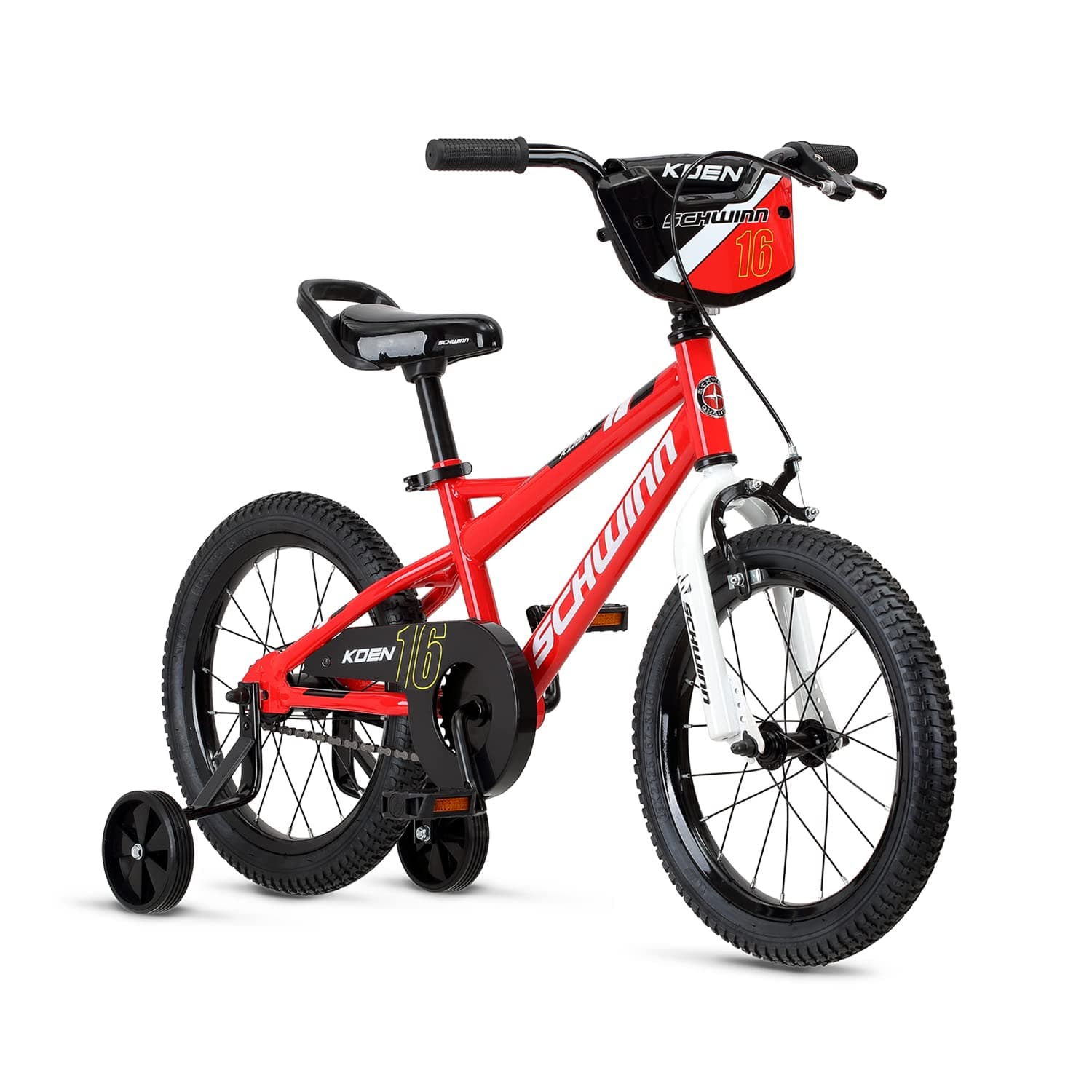 Schwinn Elm and Koen Bike or Balance Bike, 12-20 Inch Bike for Kids Ages 2-13, Black, Blue, Red, Teal, Pink or Purple, SmartStart Ergonomic Design, Adjustable Seat Grows with Child, Training Bicycle Red 16-Inch Wheels Koen Number Plate