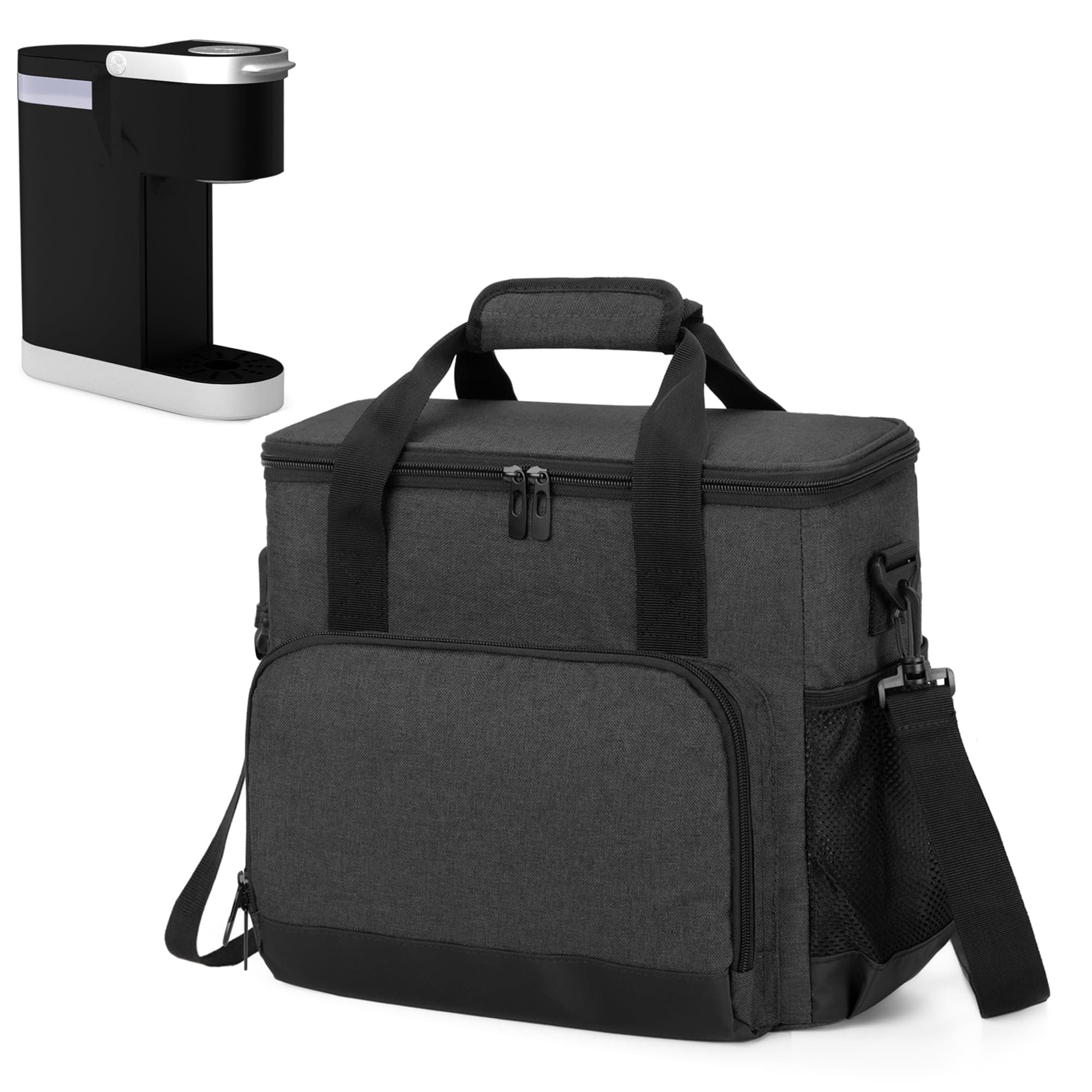 CURMIO Coffee Maker Carrying Bag Compatible for Keurig K-Mini or K-Mini Plus, Single Serve Coffee Machine Travel Bag for K-Cup Pods, Black (Bag Only)