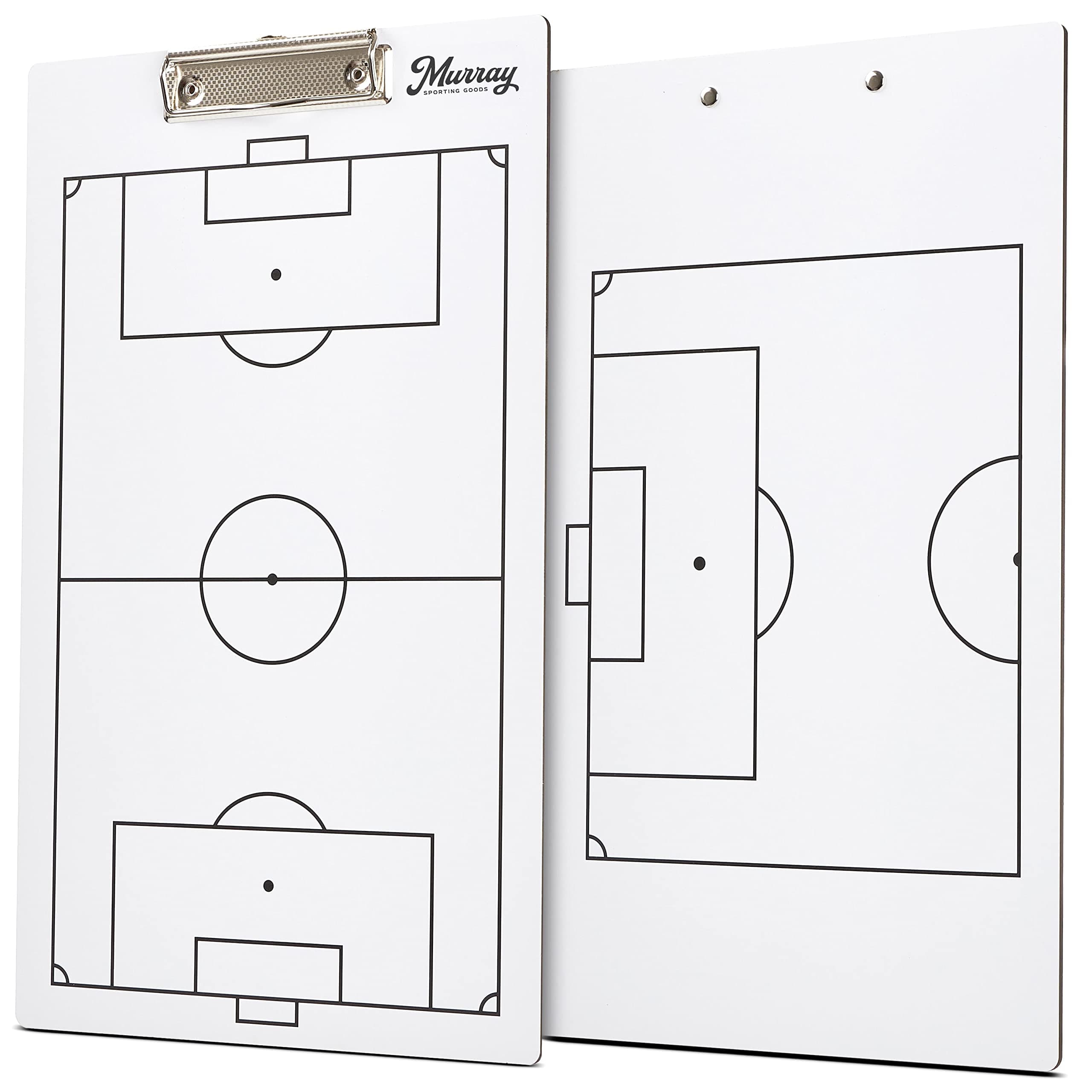 Murray Sporting Goods Dry Erase Coaches Clipboard | Double-Sided Dry Erase White Board 15" x 9" Soccer