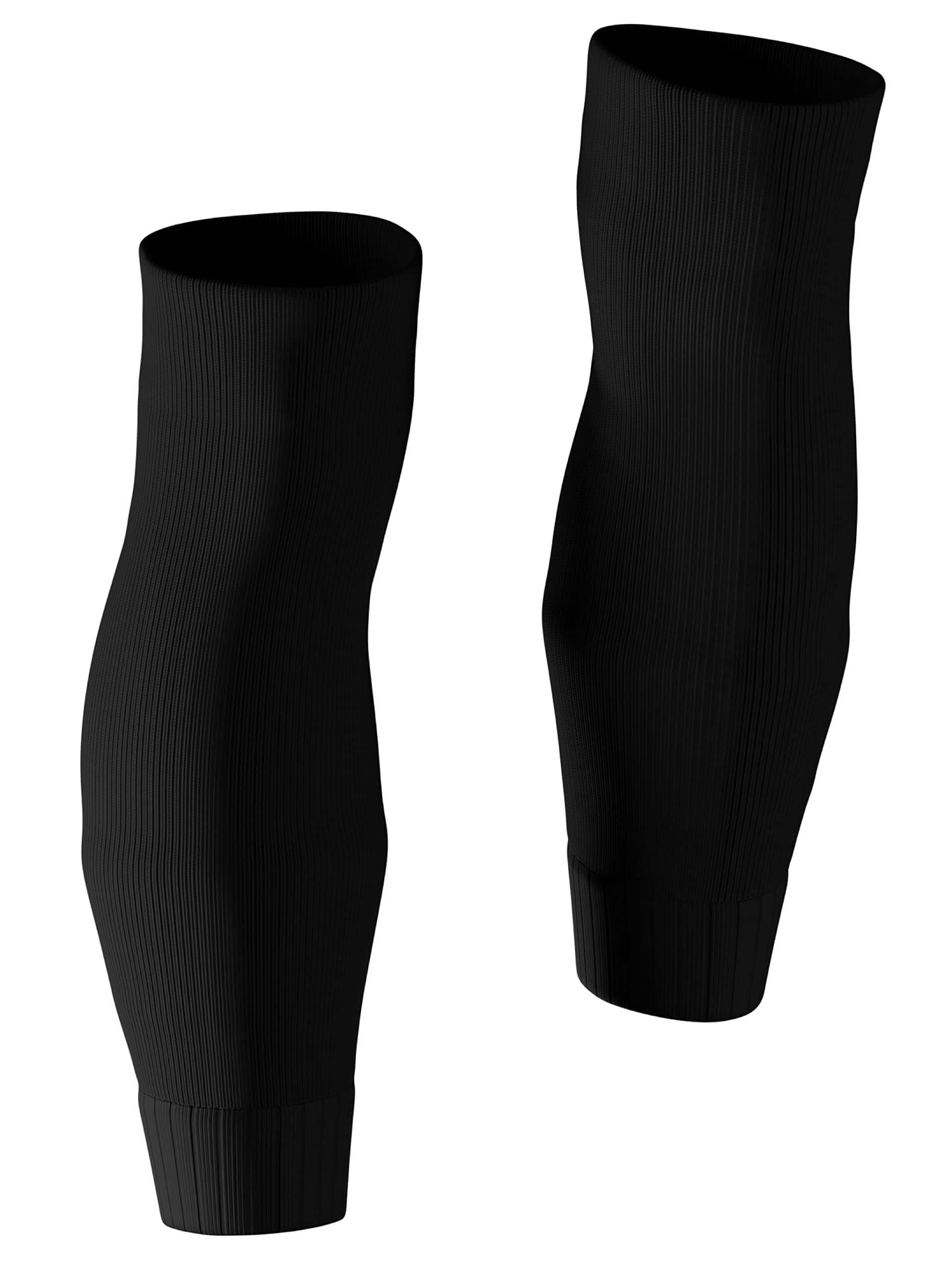 Tekkerz leg sleeve over 20 color variations compatible with grip socks for soccer, football, hockey, rugby athletic socks Black Medium