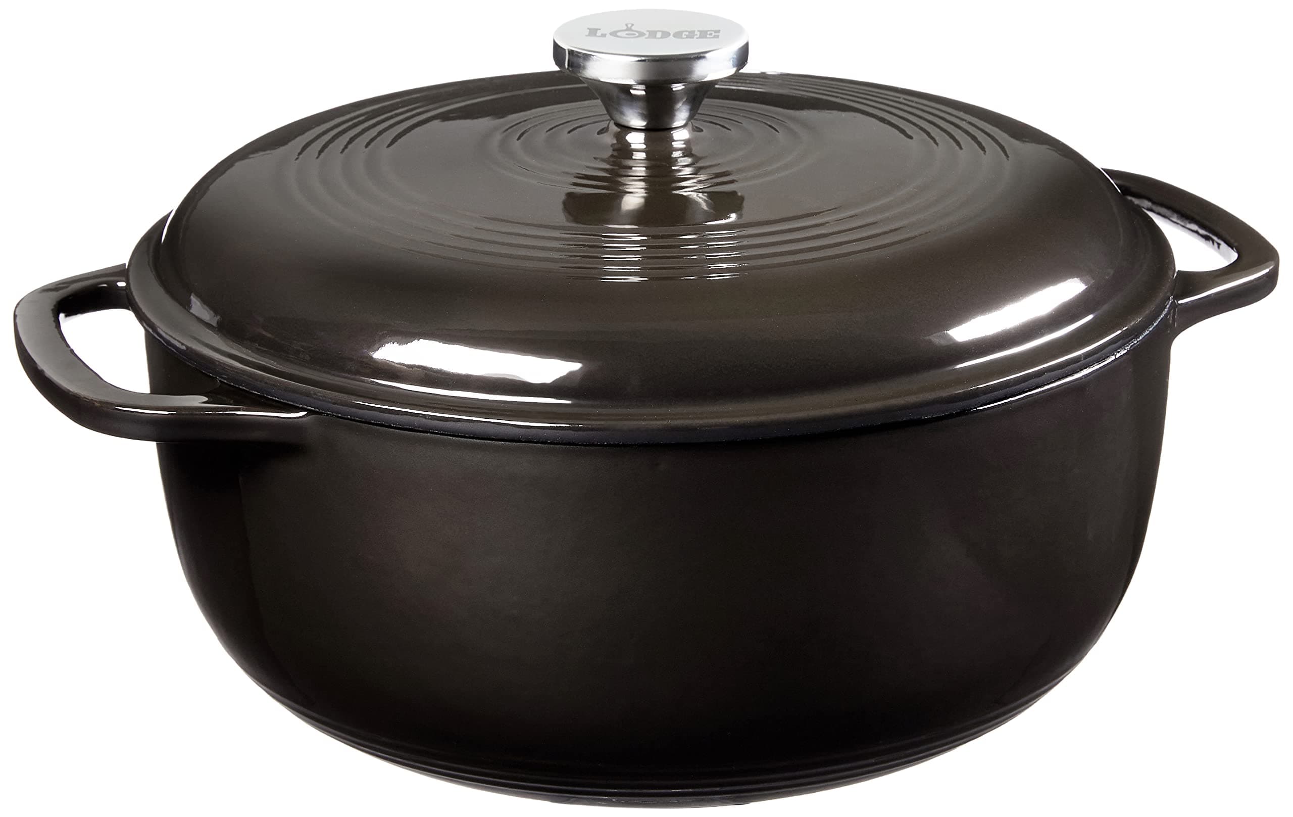 Lodge Manufacturing Company EC6D18 Enameled Dutch Oven, 6 qt, Midnight Chrome