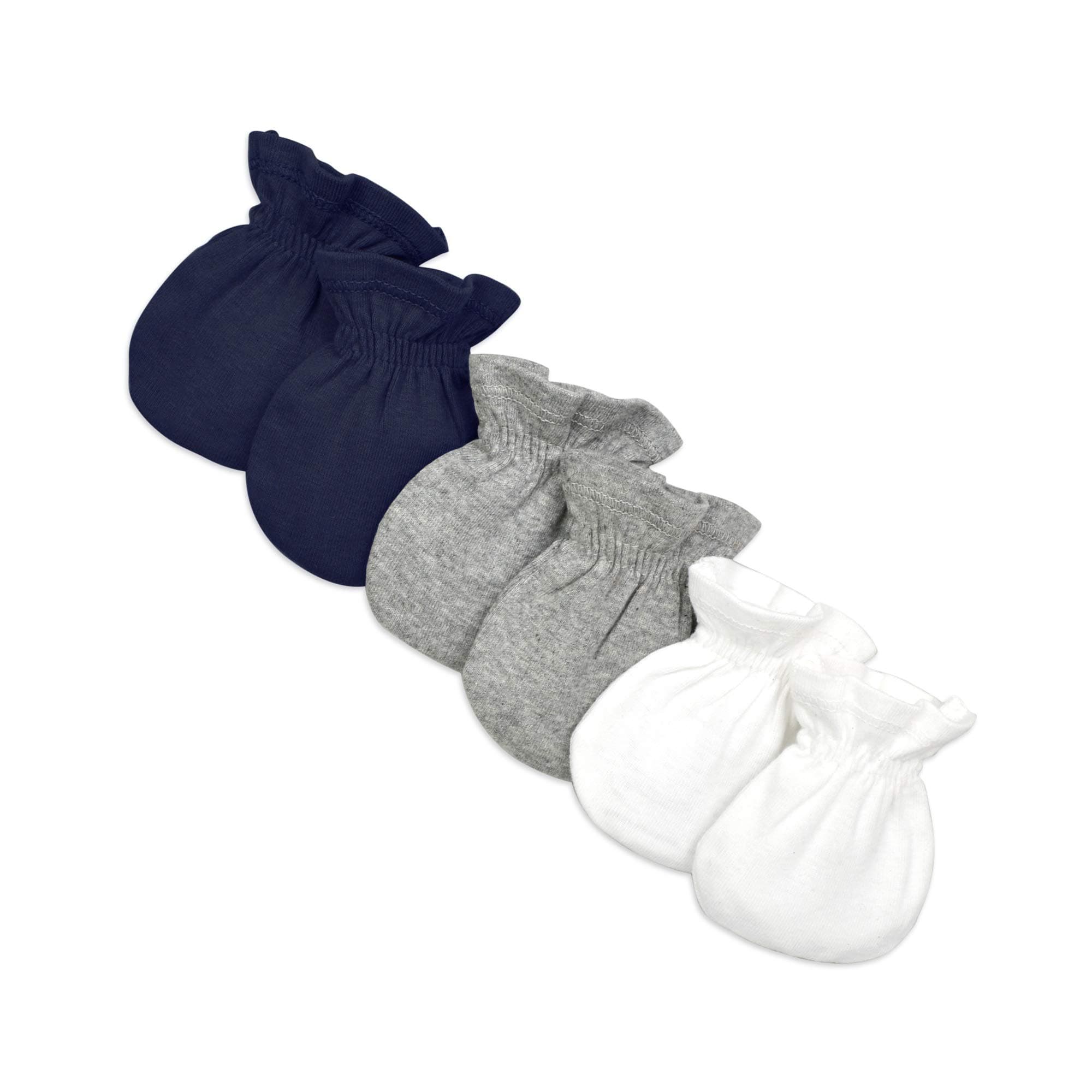 Burt's Bees Baby Unisex Baby Mittens, 100% Organic Cotton, One Size 3-Pack Solid Color Infant Scratch Protection Mitts Midnight One Size