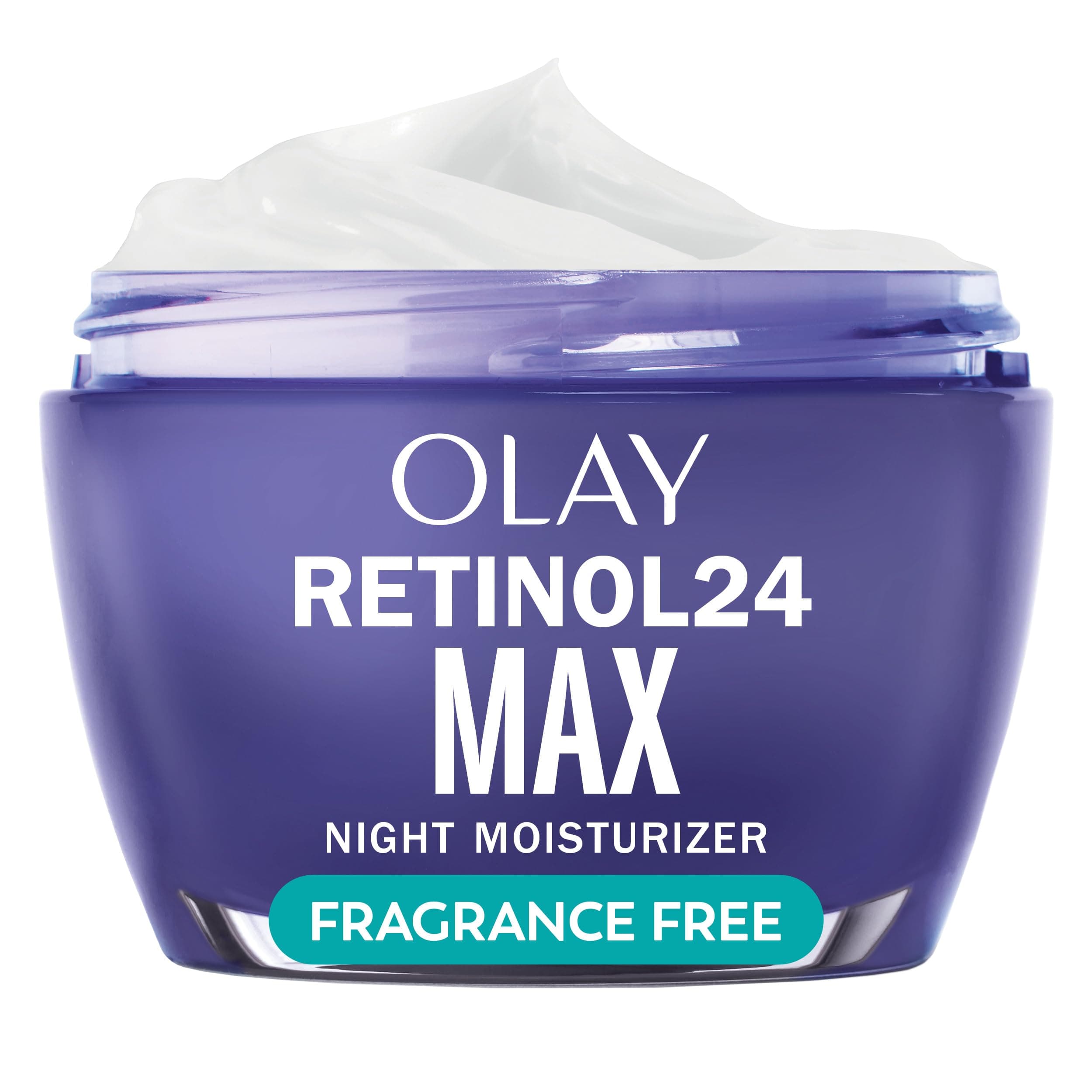 Olay Retinol Face Moisturizer, 24 MAX Anti-Aging Night Cream for Women, Fragrance-Free, Non Greasy - Anti-Wrinkle, Smooth Fine Lines, Tightening, Hydrating Skin Care - Peptides, Glycerin, 1.7 Oz Olay Retinol MAX Face Moisturizer