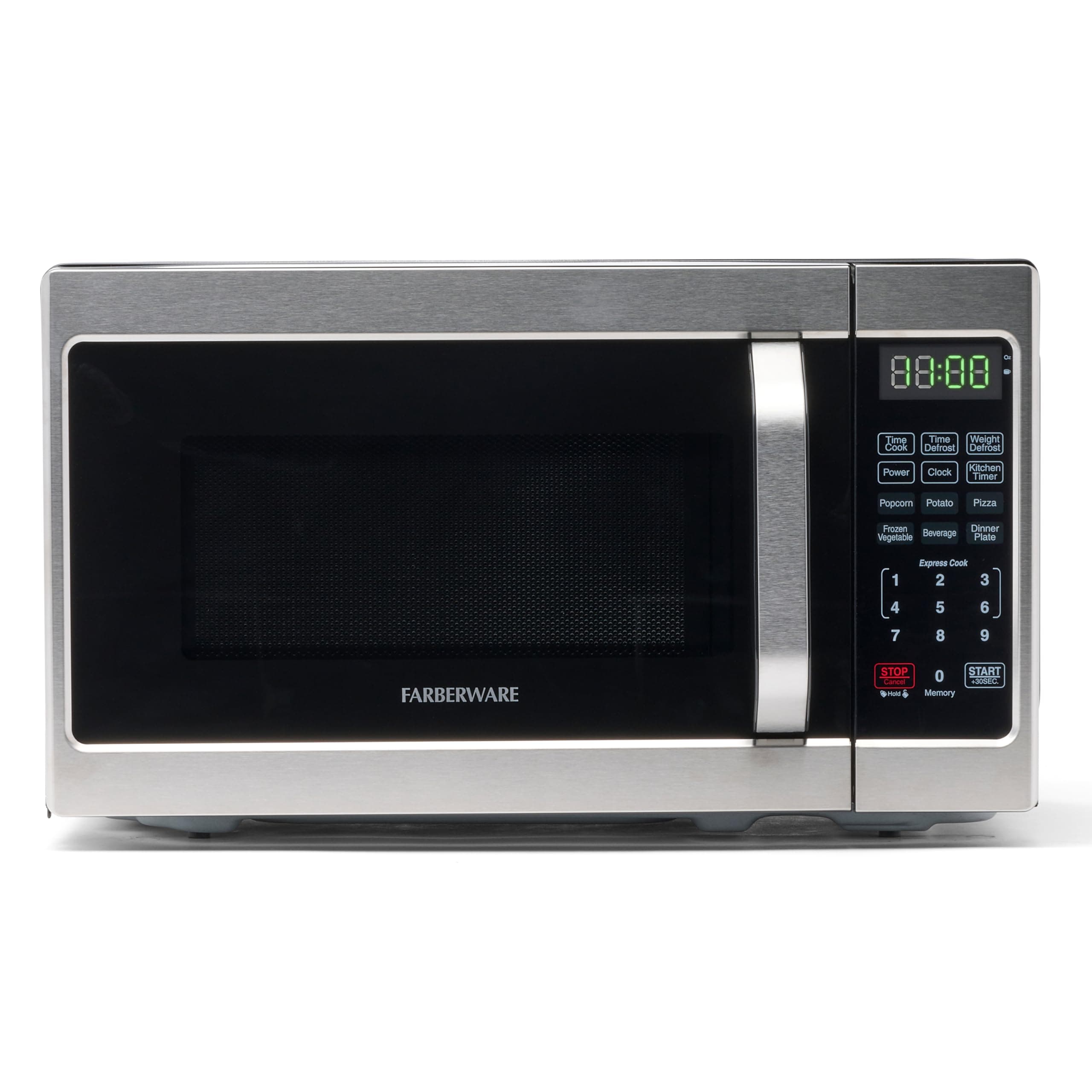 Farberware 0.7 Cu. Ft. Countertop Microwave Oven – 700 Watts Power, Auto Cook Settings, Defrost, Easy Clean and Child Safety Lock - Stainless 0.7 Cu. Ft Stainless Steel