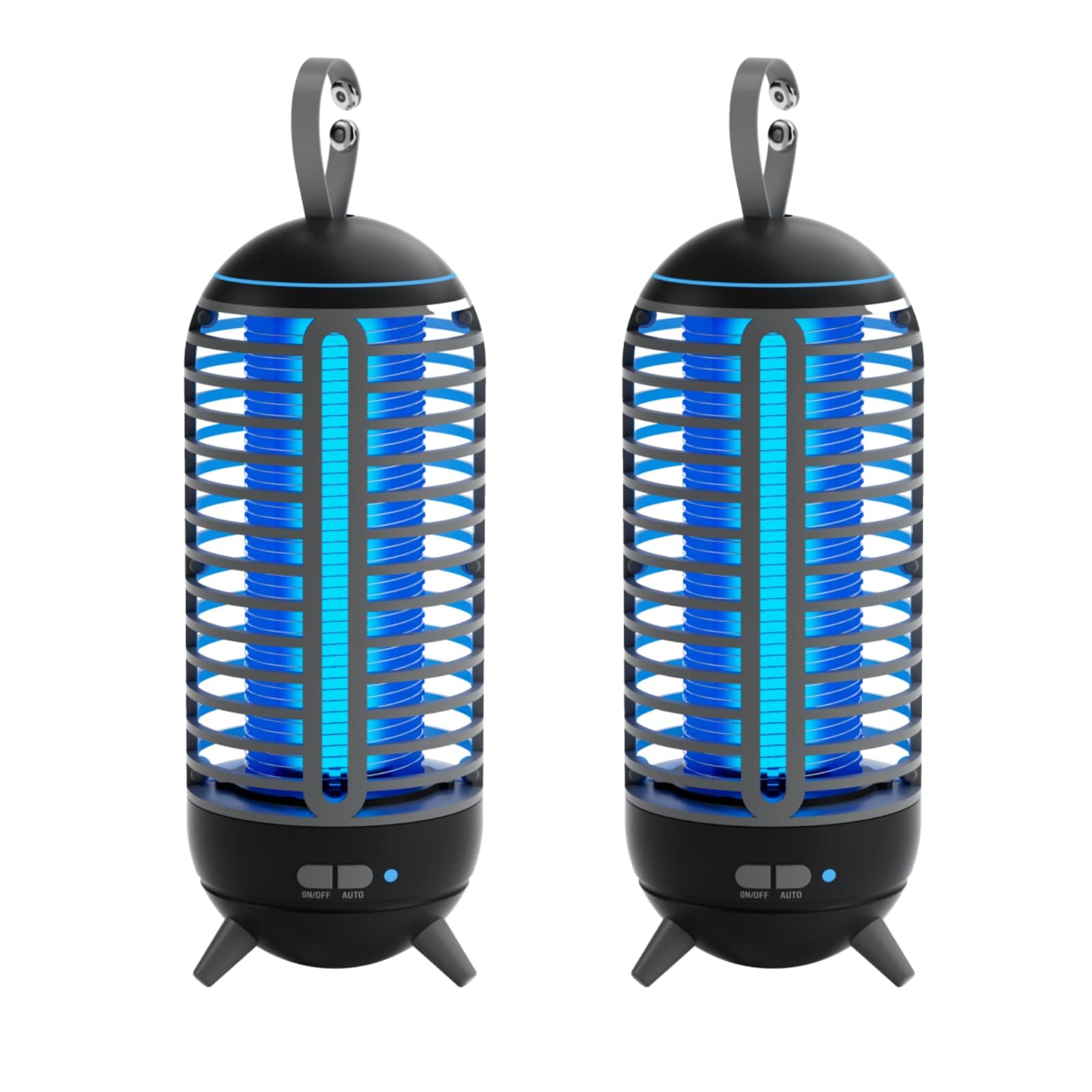 2 Pack Cordless Bug Zapper Outdoor & Fly Zapper Indoor & Wireless Mosquito Zapper Portable Camping Fly Trap 2500mAh Electric Ideal for Traps 2 Pack Black