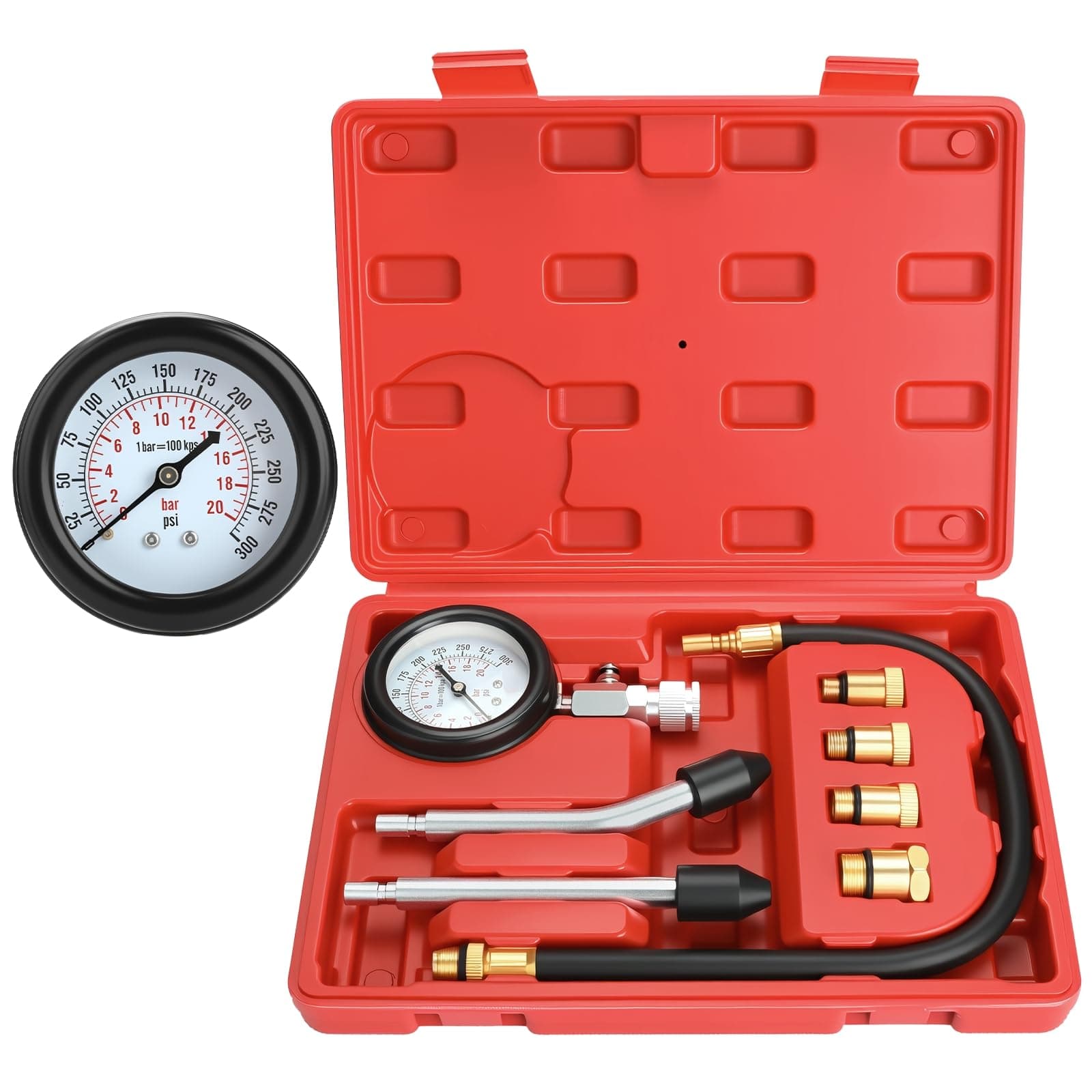 BETOOLL HW0130 8pcs Petrol Engine Cylinder Compression Tester Kit Automotive Tool Gauge Normal