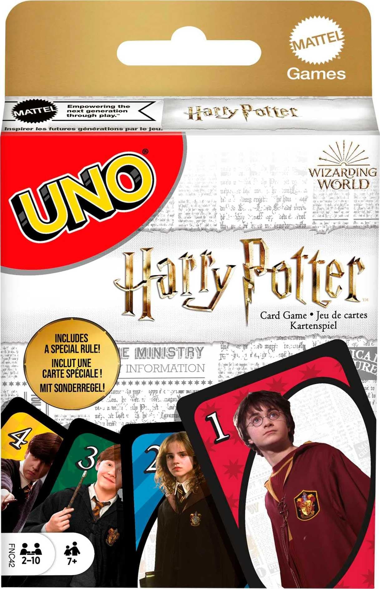 Mattel Games UNO Harry Potter Card Game for Kids, Adults & Parties, Collectible Deck Based on Popular Series for 2 to 10 Players UNO Harry Potter Paper
