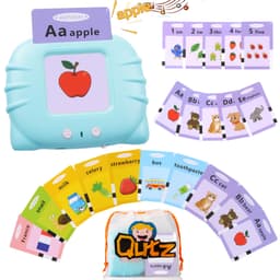 QuTZ ABC Talking Flash Cards for Toddlers 2-4, Autism Toys, Speech Therapy Toys, Educational ABC Learning Talking Sight Words Flash Cards Kindergarten for Boys and Girls, 248 Sight Words Blue 248 Words Blue (abc+123)