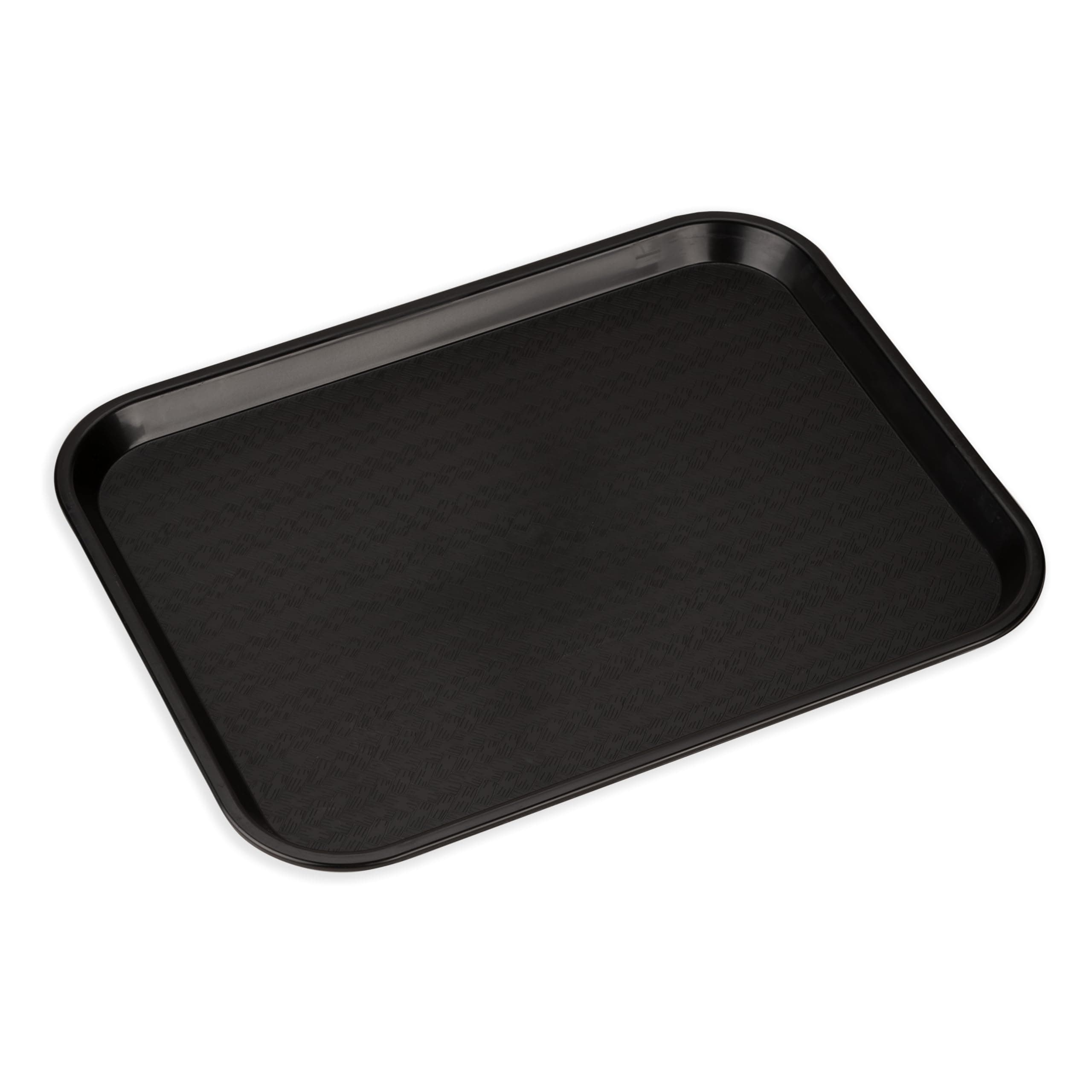 Carlisle FoodService Products Fast Food Cafeteria Tray 14" x 18", Durable Polypropylene with Slip-Resistant Surface, Stackable for Cafes and Schools, BPA-Free, Black Black 17.9" x 14" x 1"