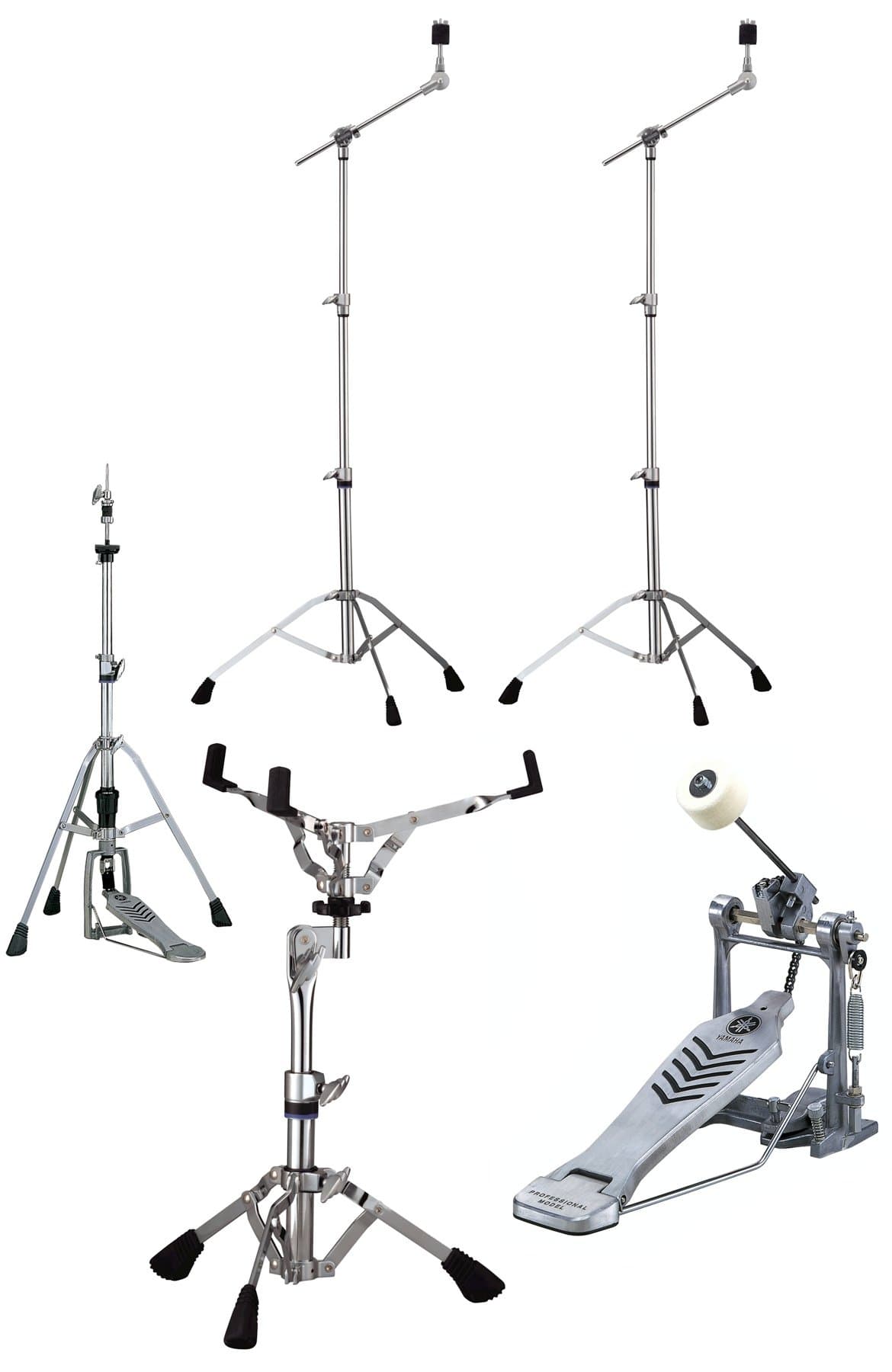 Yamaha Single-Braced 700 Series Drum Hardware Package (HW-780) Medium weight, single-braced Hardware Hardware Pack