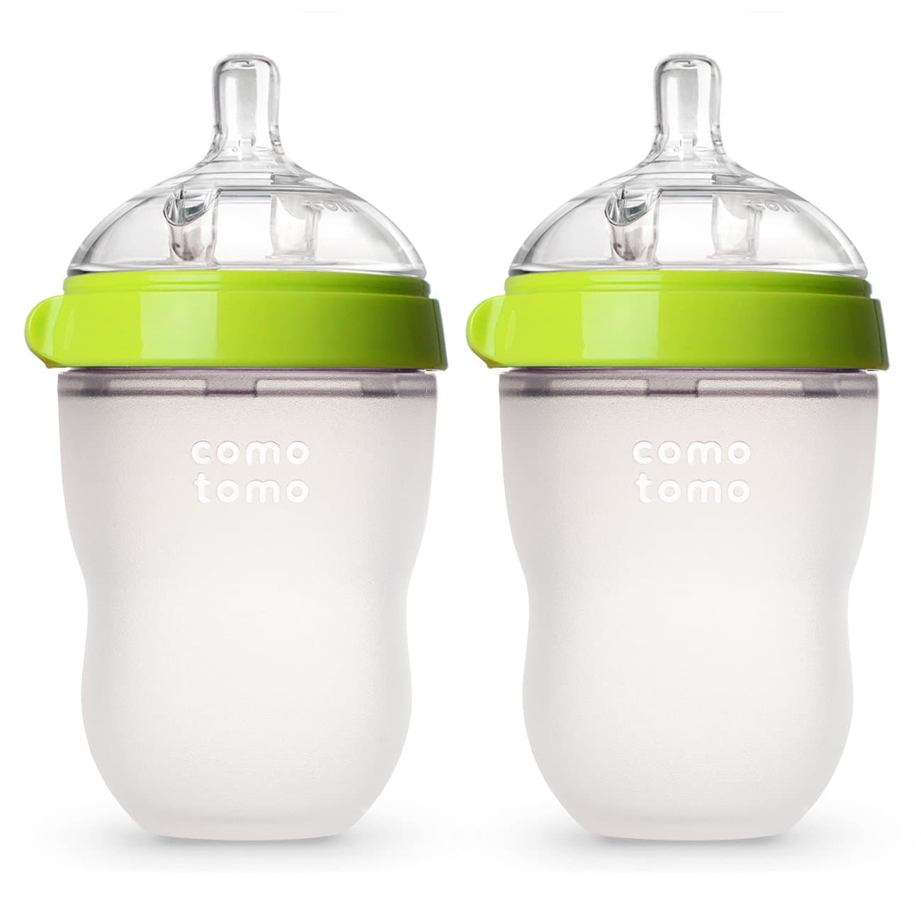 Comotomo Baby Bottle Double Pack, Green, 8oz Green 8 Ounce (Pack of 2)