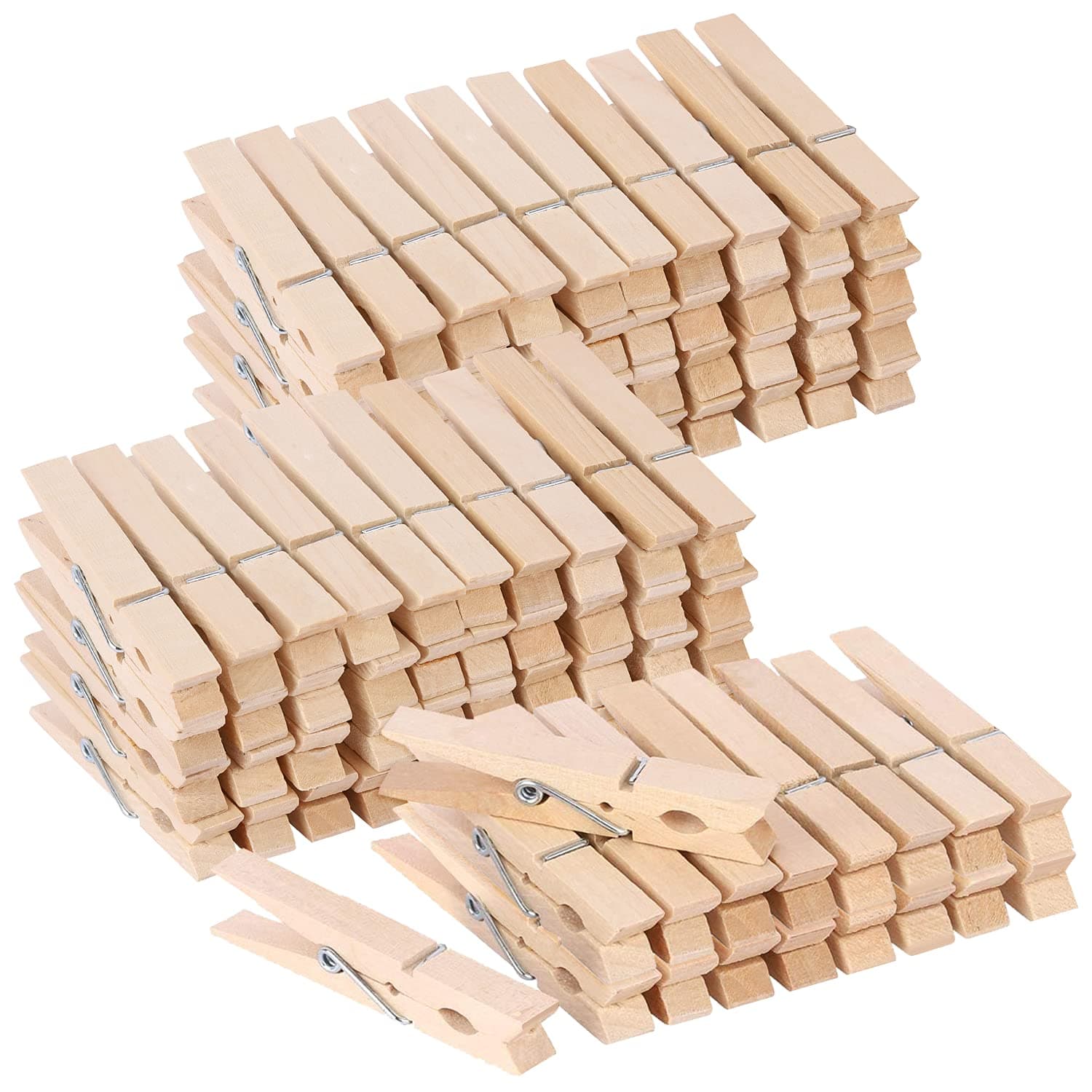 100pcs Clothes Pins Wooden Clothespins 3inch Heavy Duty Wood Clips for Hanging Clothes Pictures Outdoor Wood-100pcs-3 Inch