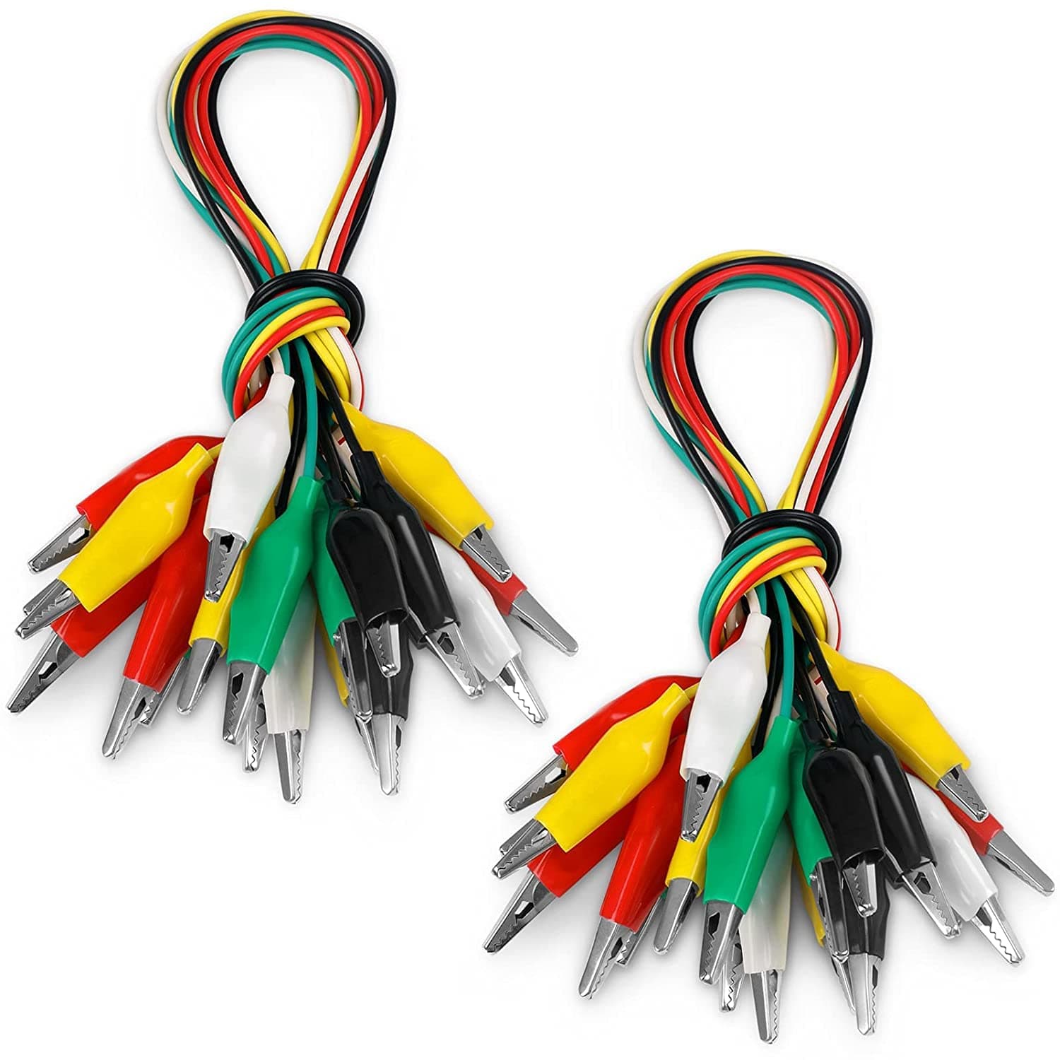 20 PCS Alligator Clips Electrical, 5-Color 21.5inch Test Leads with Alligator Clips, Stamping Jumper Wires for Electrical Testing, Circuit Connection, Experiment 20 Pack