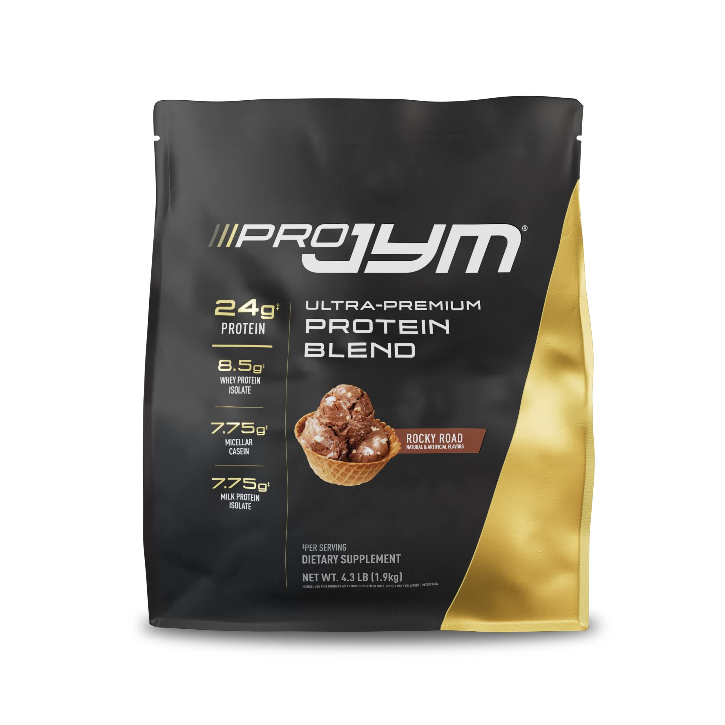 Pro JYM Rocky Road Protein Powder - Whey Protein Isolates, Casein, & Milk Protein, Lean Muscle Building for Men & Women, JYM Supplement Science, 45 Servings Rocky Road 4.21 Pound (Pack of 1)