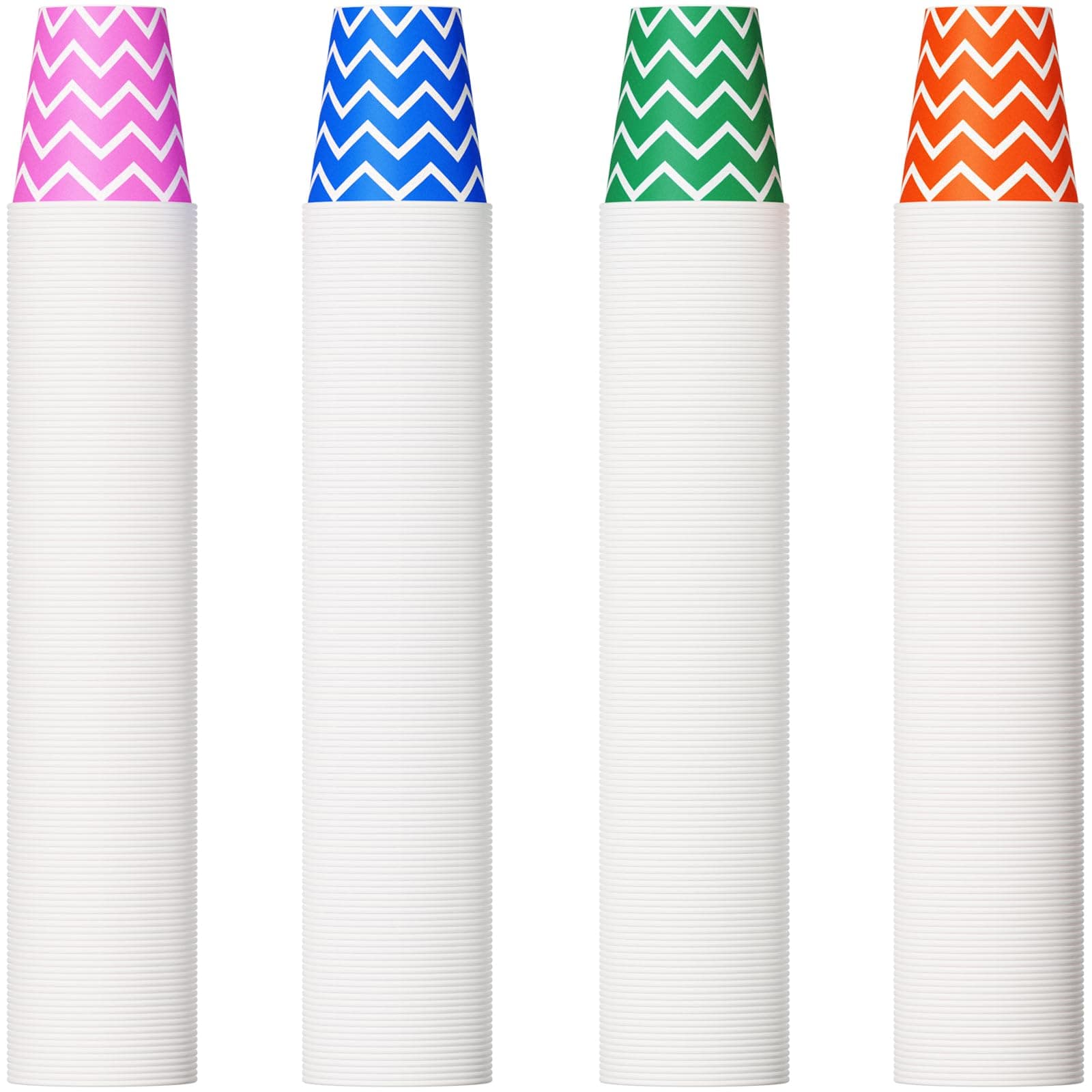 500 Pack 5oz Paper Cups, Multicolor Paper Disposable Cups, Small Mouthwash Cups, Cold Beverage Drinking Cup for Party, Travel and Event (Strip) Strip-500count