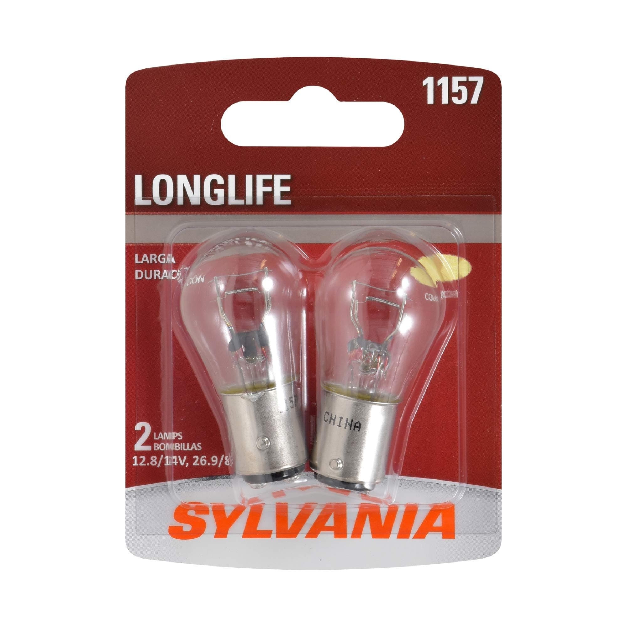 SYLVANIA - 1157 Long Life Miniature - Bulb, Ideal for Daytime Running Lights (DRL) and Back-Up/Reverse Lights (Contains 2 Bulbs)