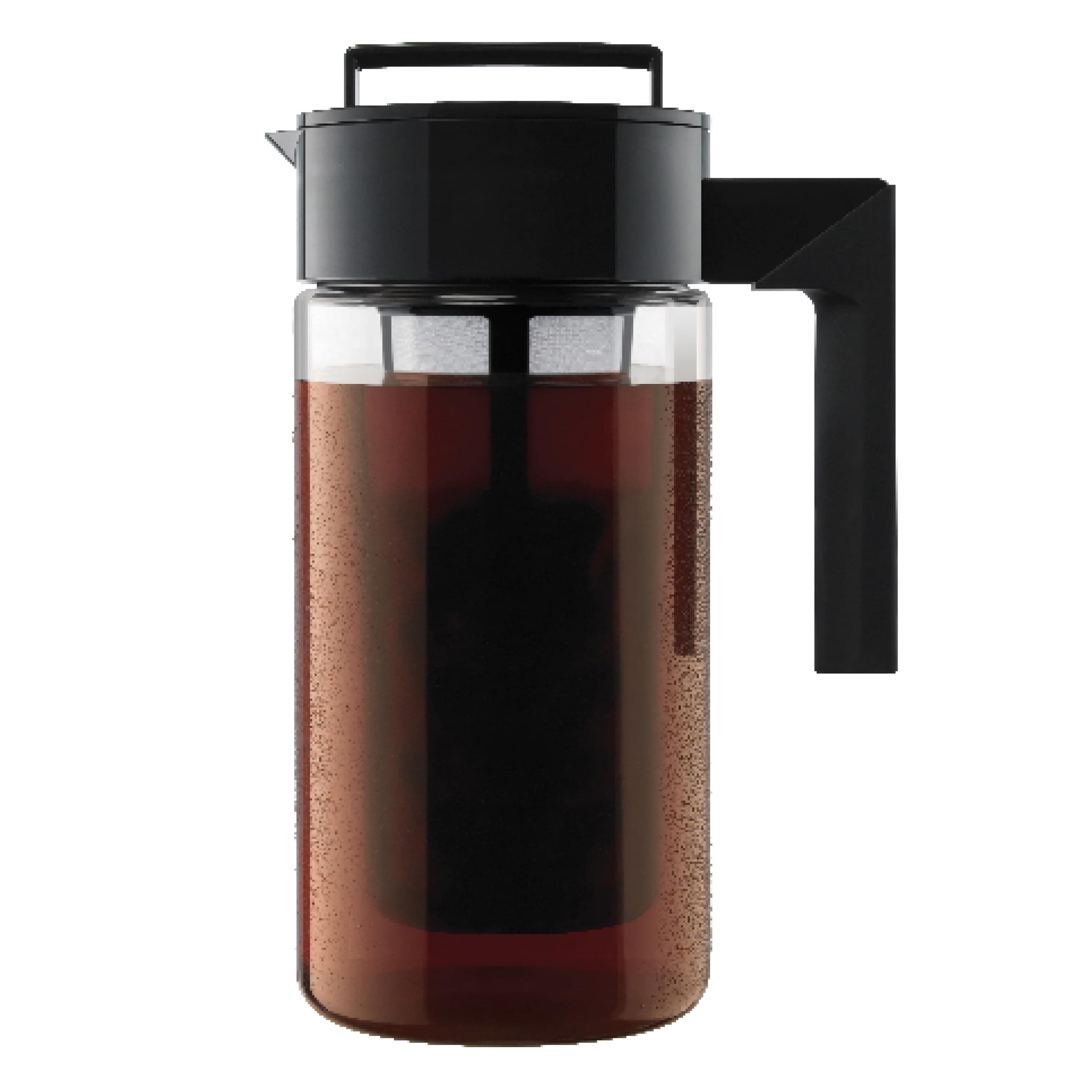 Takeya Tritan Cold Brew Coffee Maker - Airtight Pitcher with Leak-Free Lid - BPA-Free Cold Brew Maker with Silicone Handle - Dishwasher-Safe Pitcher for Homemade Cold Brew - 1 Quart, Black Black 1 qt